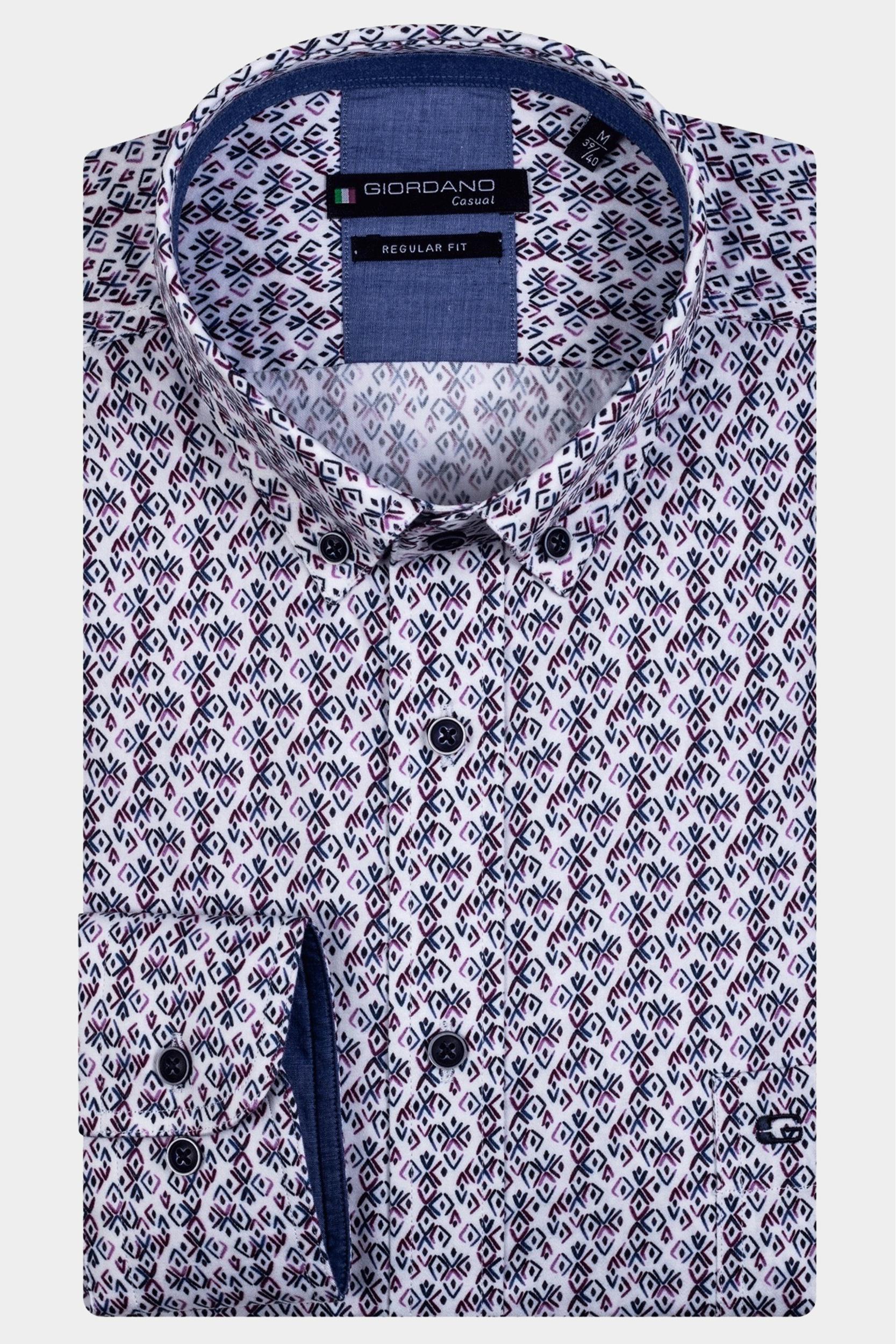 Giordano Casual hemd lange mouw Paars Ivy 227025/40