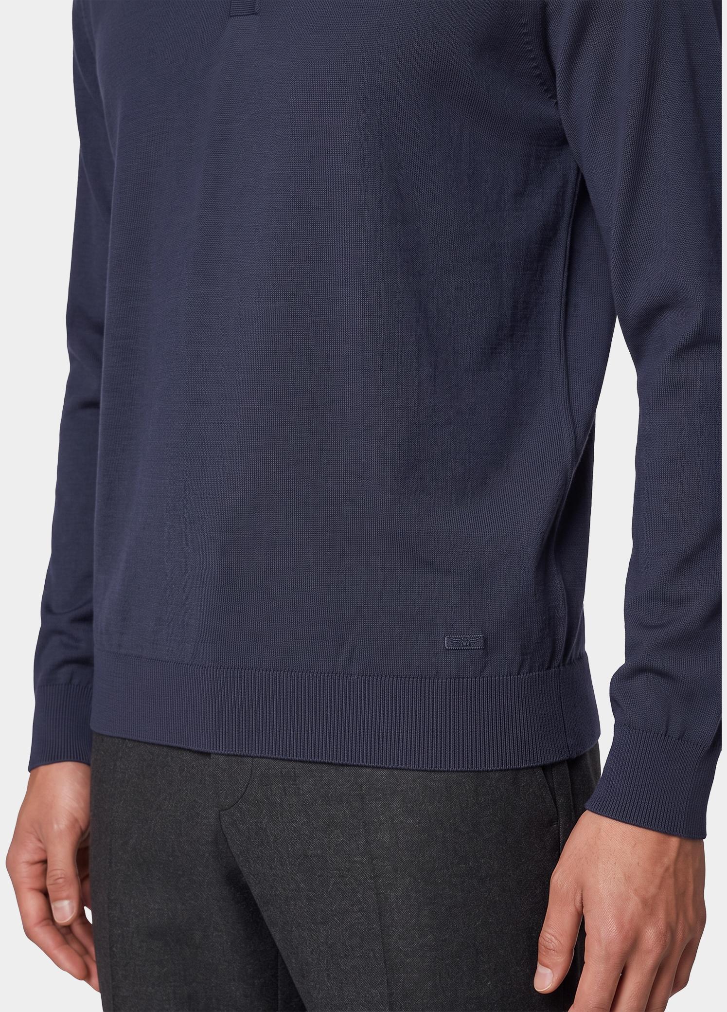 Born With Appetite Polo lange mouwen heren Blauw Gus Buttoned Polo Merino BWA00005GU40/4001