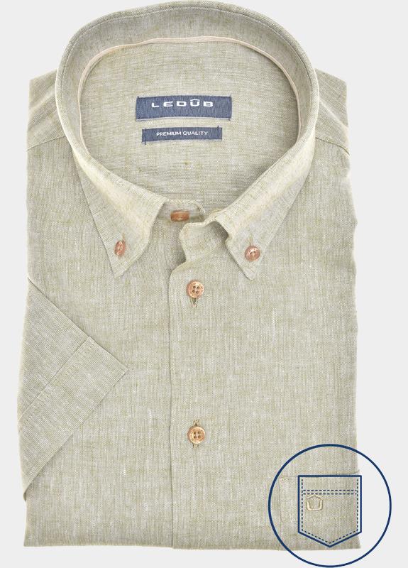 Ledub Business hemd korte mouw Groen  0701943/550-620-000
