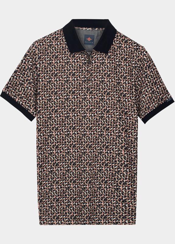 Baileys Polo heren Beige Poloshirt 1/2 Zip  all over P 615245/86