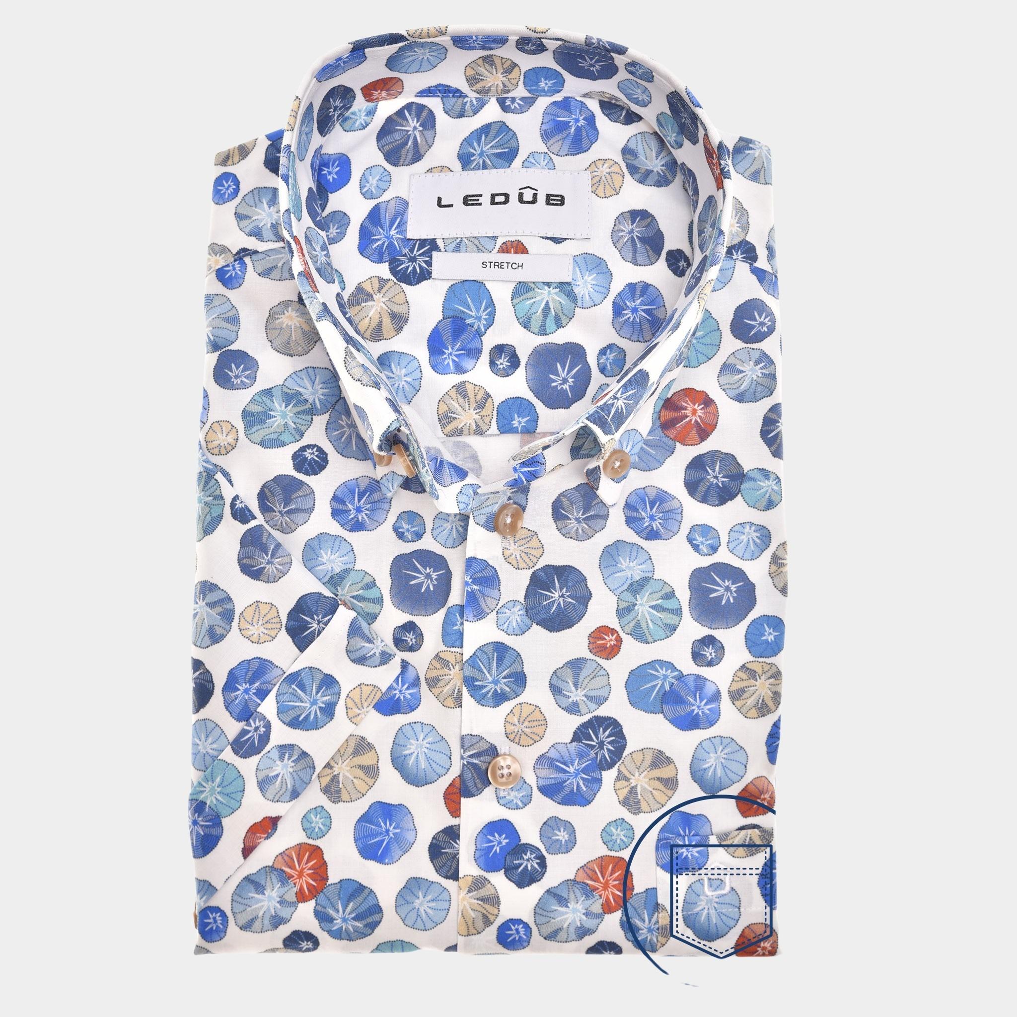 Ledub Business hemd korte mouw Blauw  0142986/150-000-000