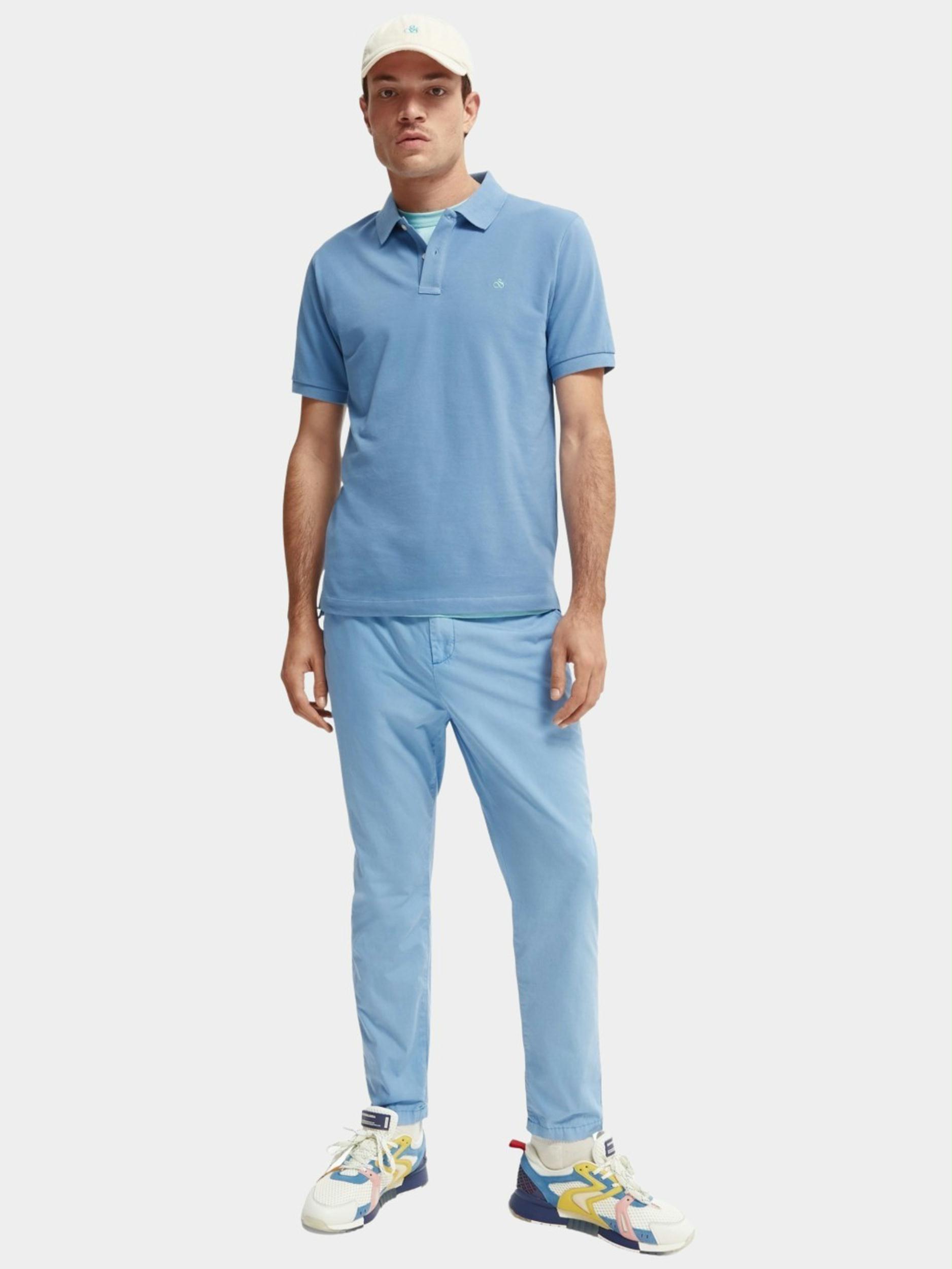 Scotch & Soda Polo korte mouw Blauw Classic pique polo in Organic 166080/0765