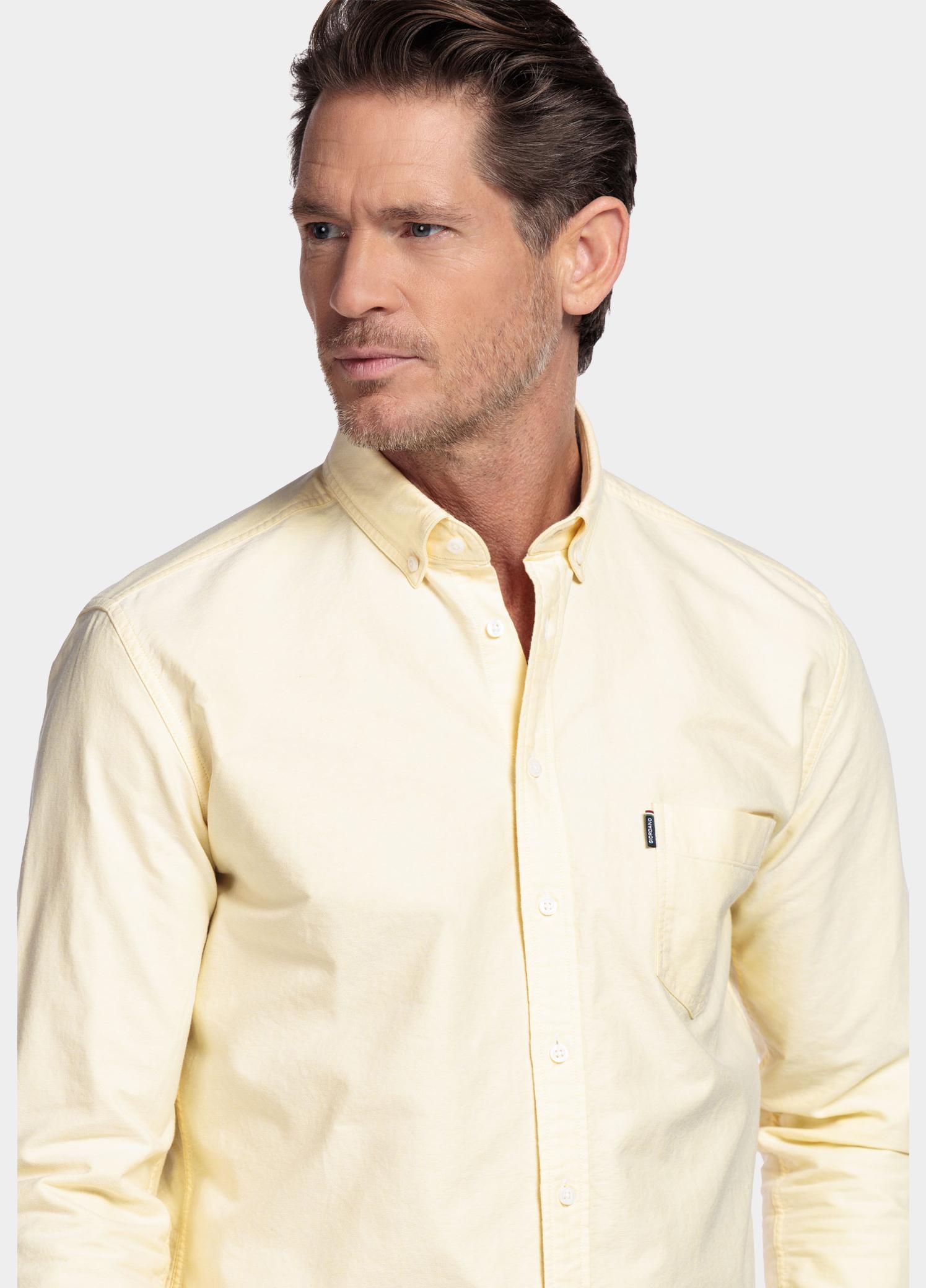 Giordano Overhemd heren Geel Brando Long Sleeve Button Dow 617052/20