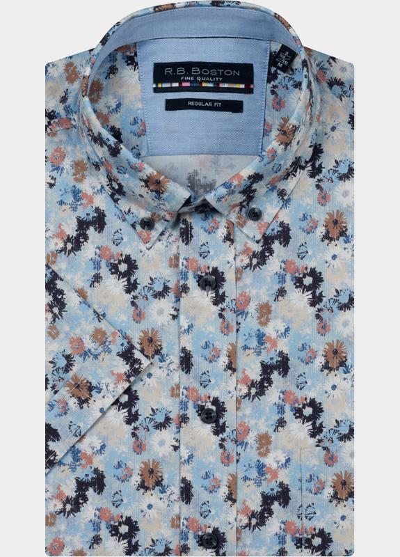 R.B. Boston overhemd korte mouw heren Roze Marshall SS Button Down 616670/336