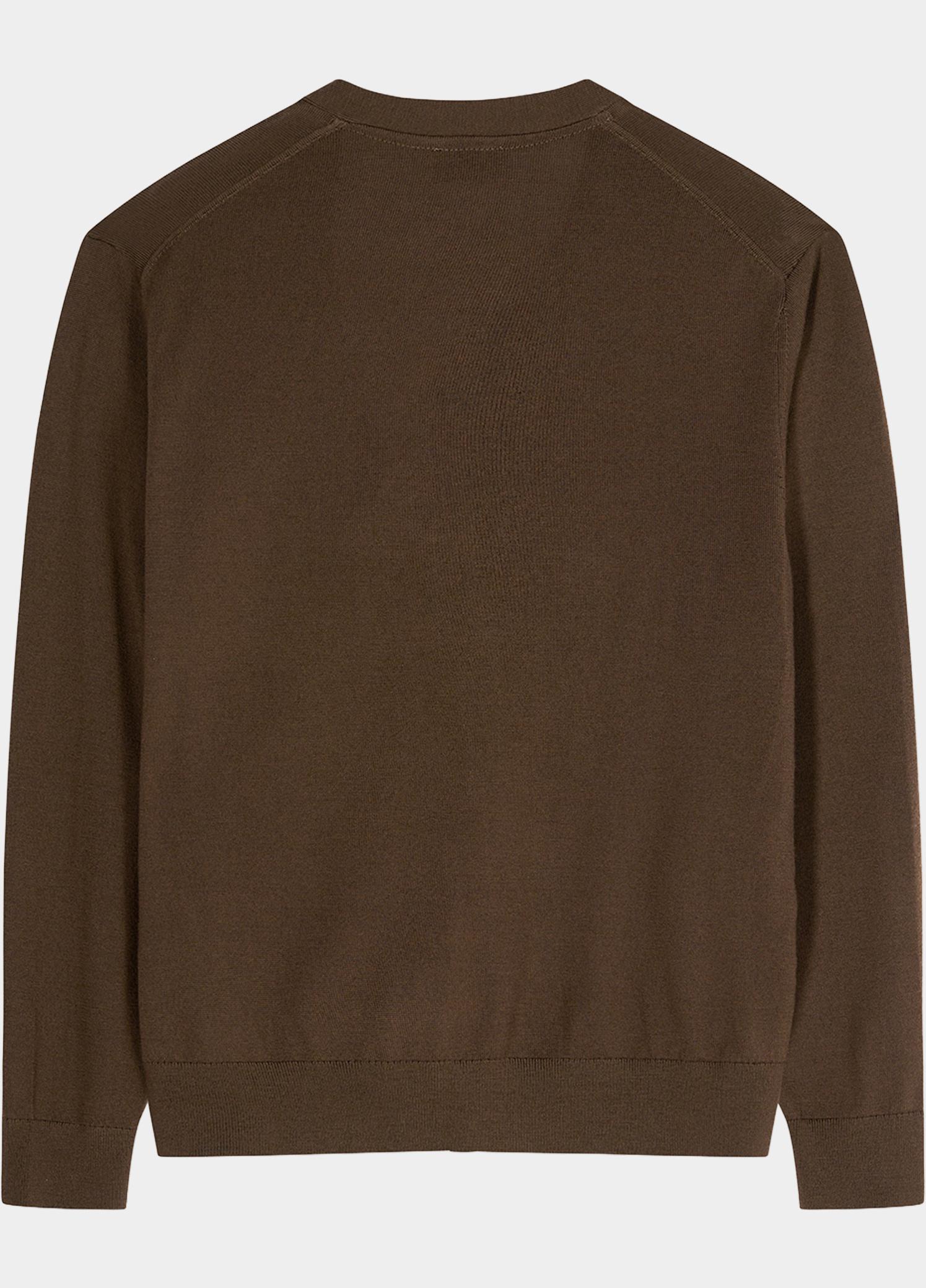 Olymp Vest heren Bruin Cardigan Basic Merino 533566/89
