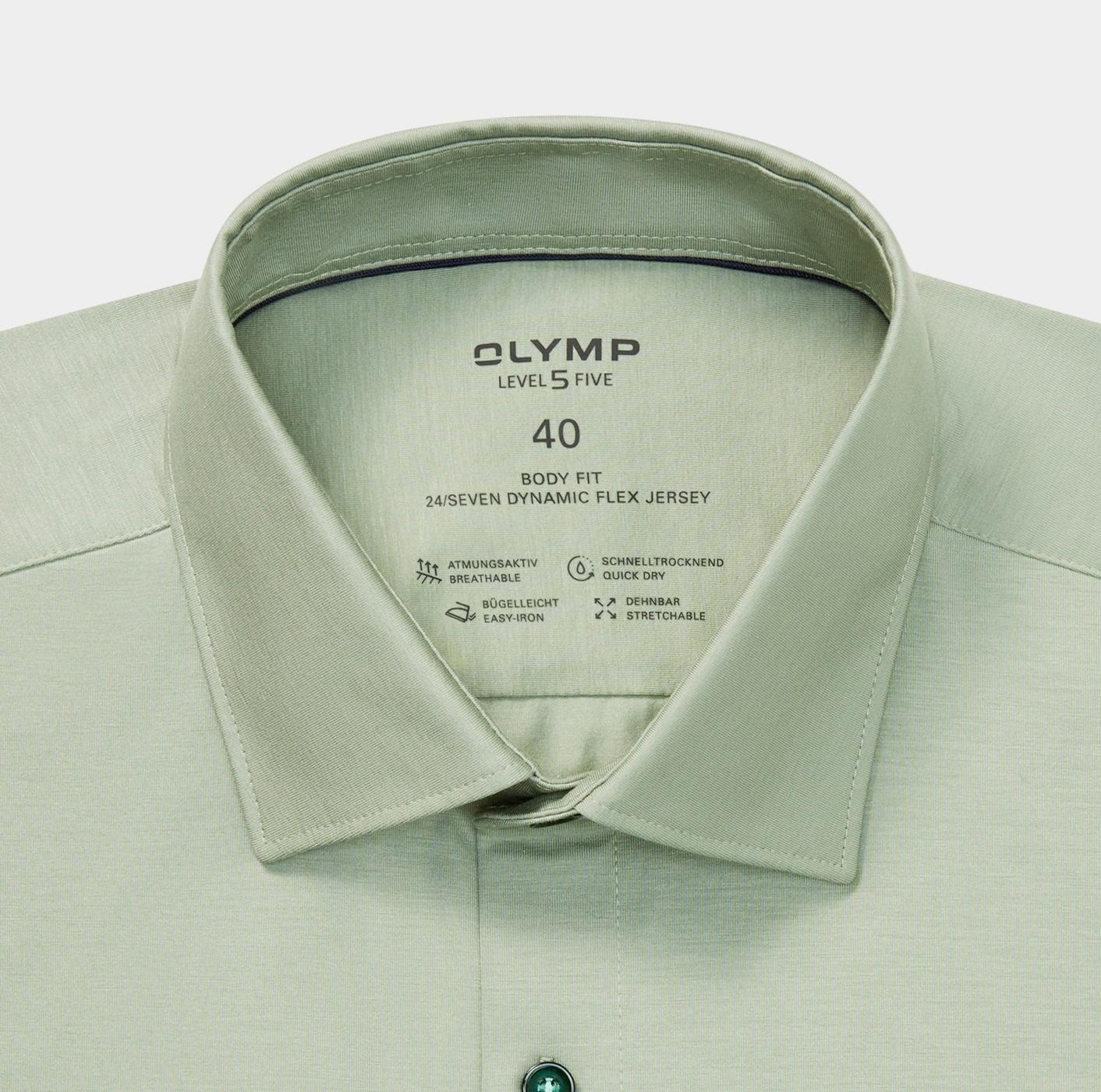 Olymp Business hemd lange mouw Groen 24/7 Level 5 200869/46