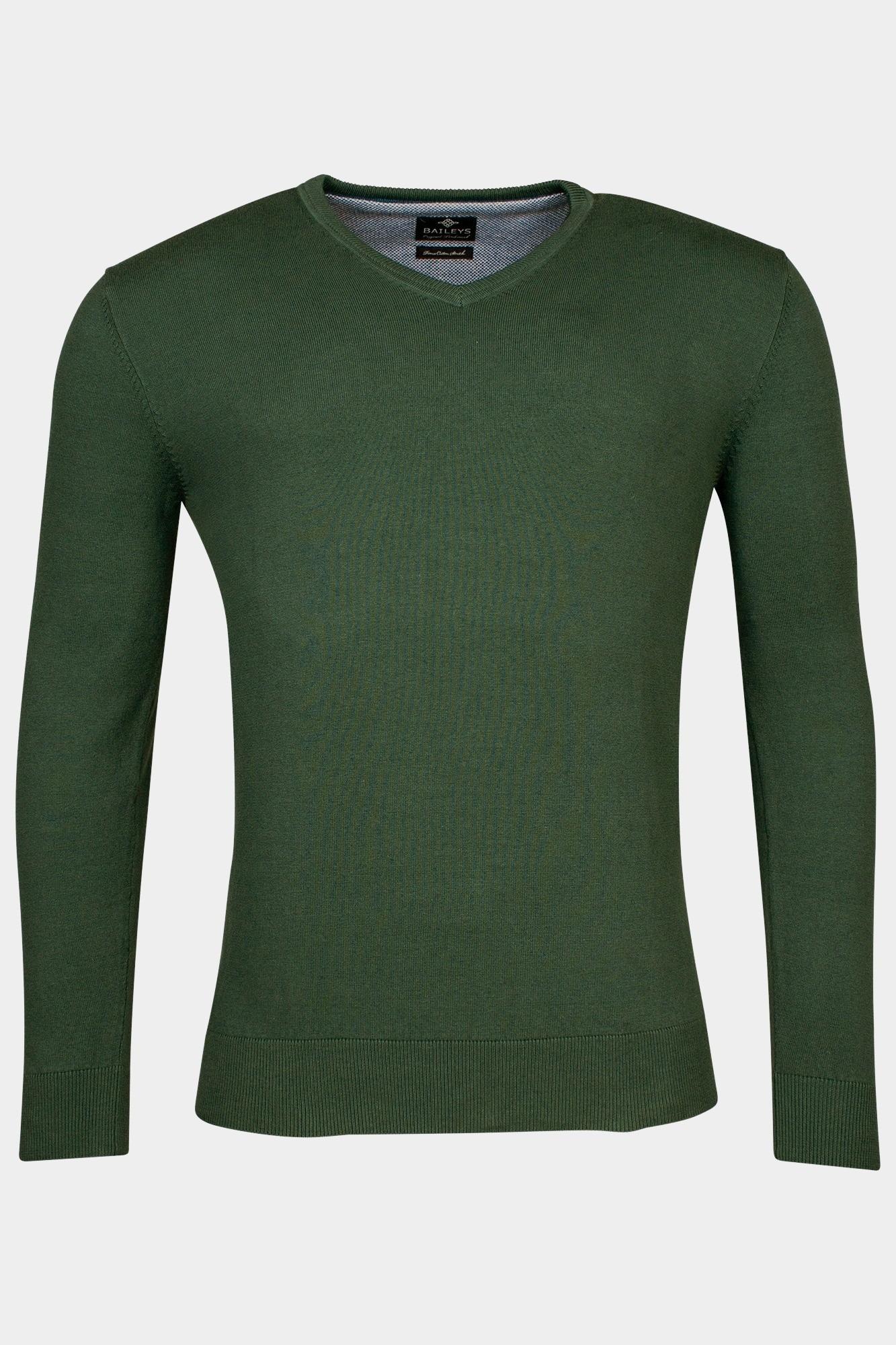 Baileys Pullover Groen V-Neck Pullover  12gg, Single 418100CCT-3/74