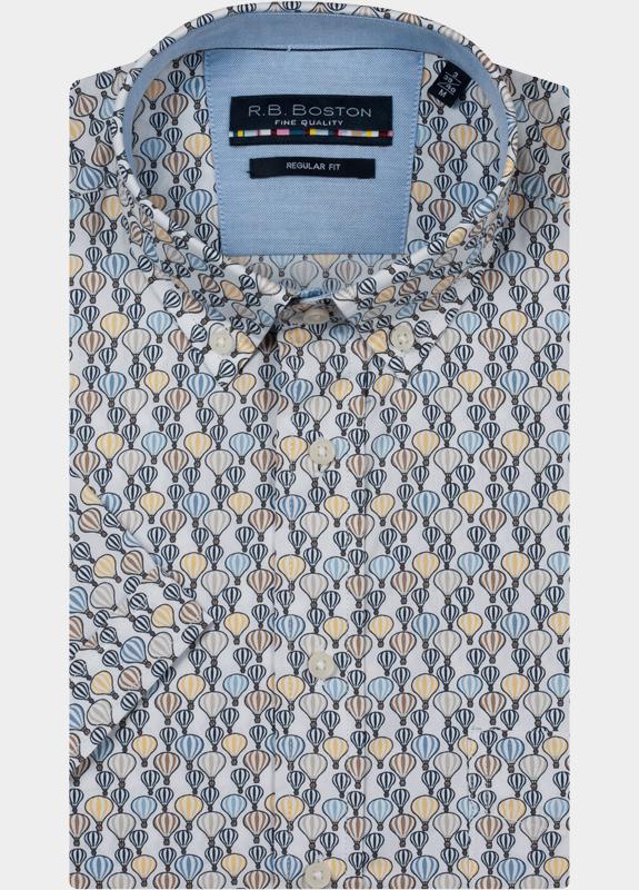 R.B. Boston overhemd korte mouw heren Blauw Marshall SS Button Down 616670/610