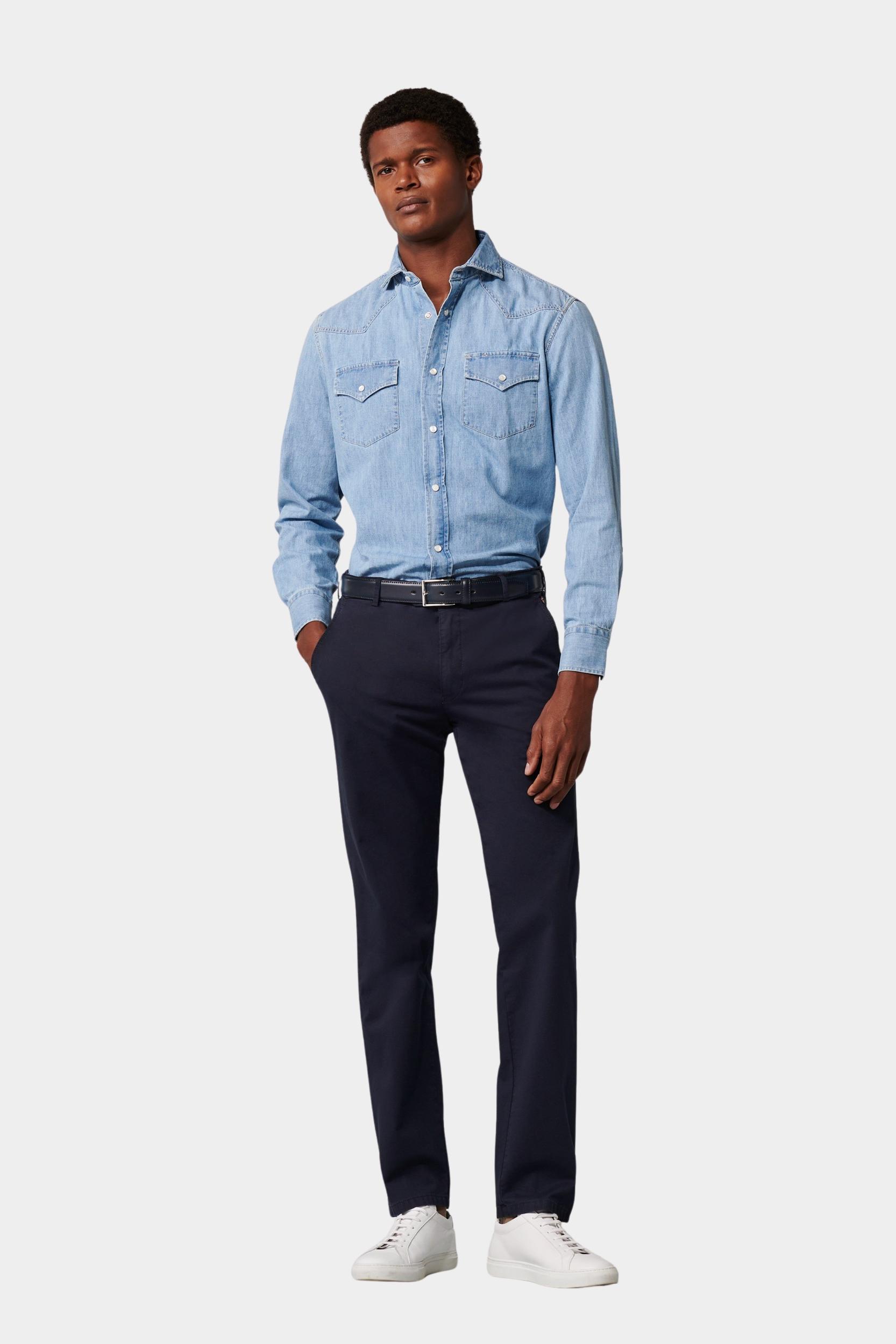 Meyer Katoenen Broek Blauw BONN Art.9-3004 1029300400/19