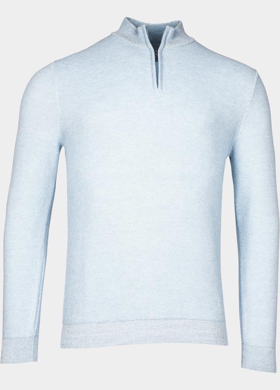 R.B. Boston Half Zip Blauw Pullover 1/2 zip  all over pl 518420-78/625