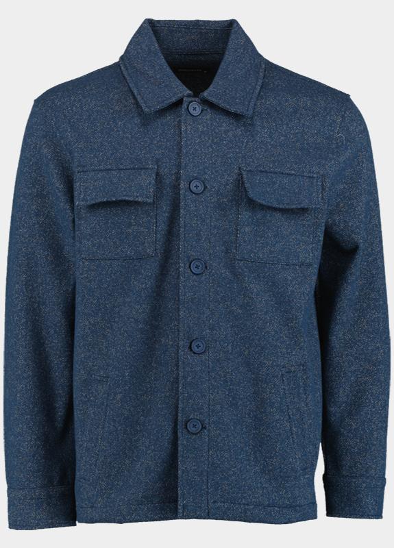 Innocente Overshirt Blauw met visgraatmotief 13810/Navy