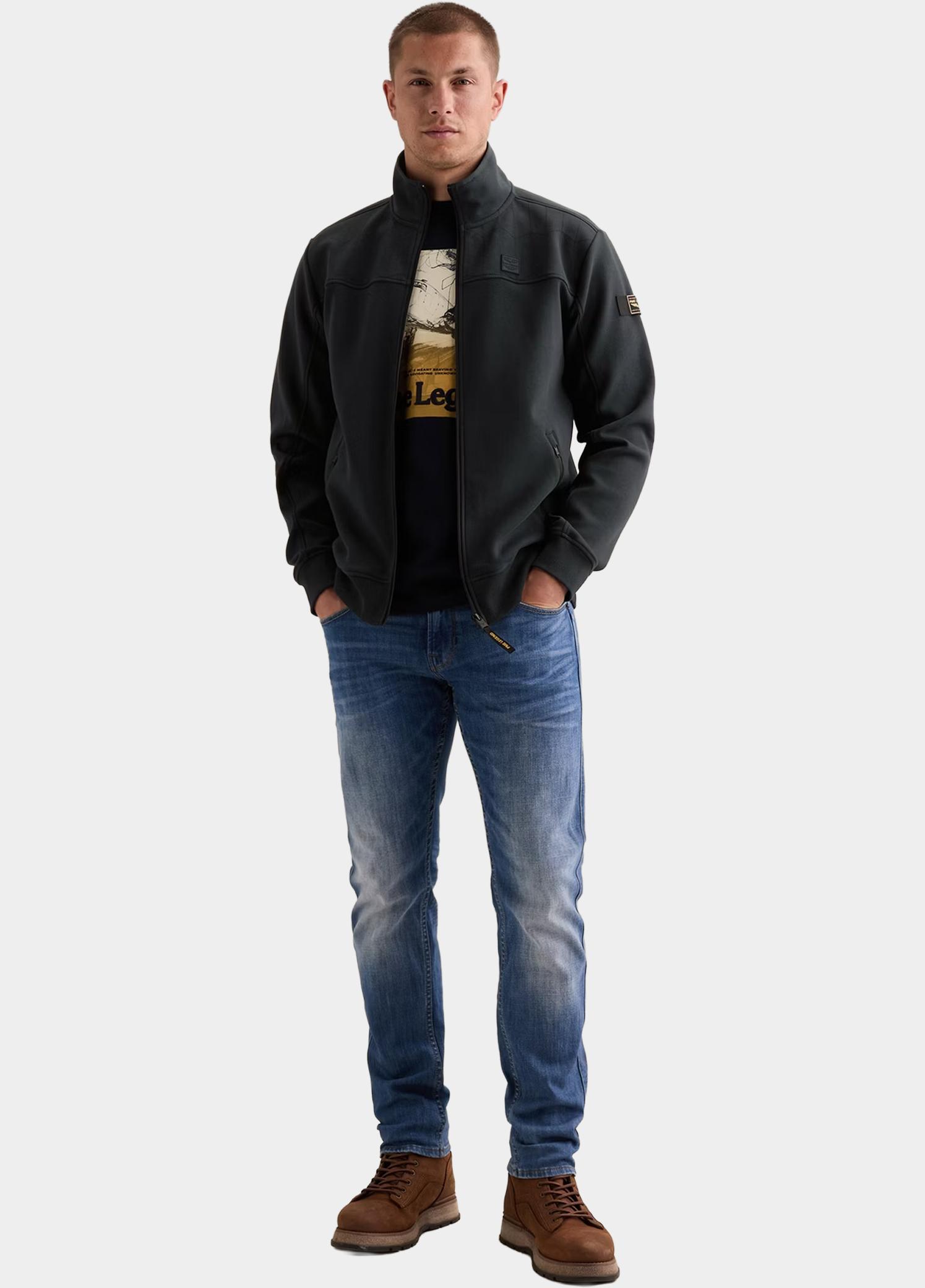 PME Legend sweatvest heren Blauw Zip jacket interlock sweat PSW2608437/5281