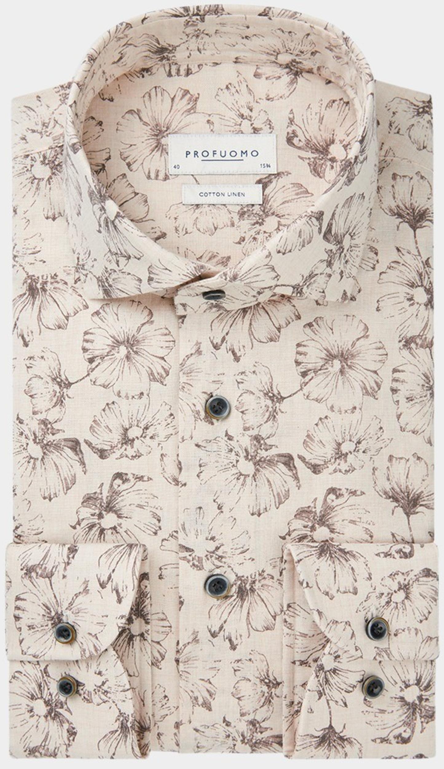 Profuomo Business hemd lange mouw Beige  PPWH10013A/F