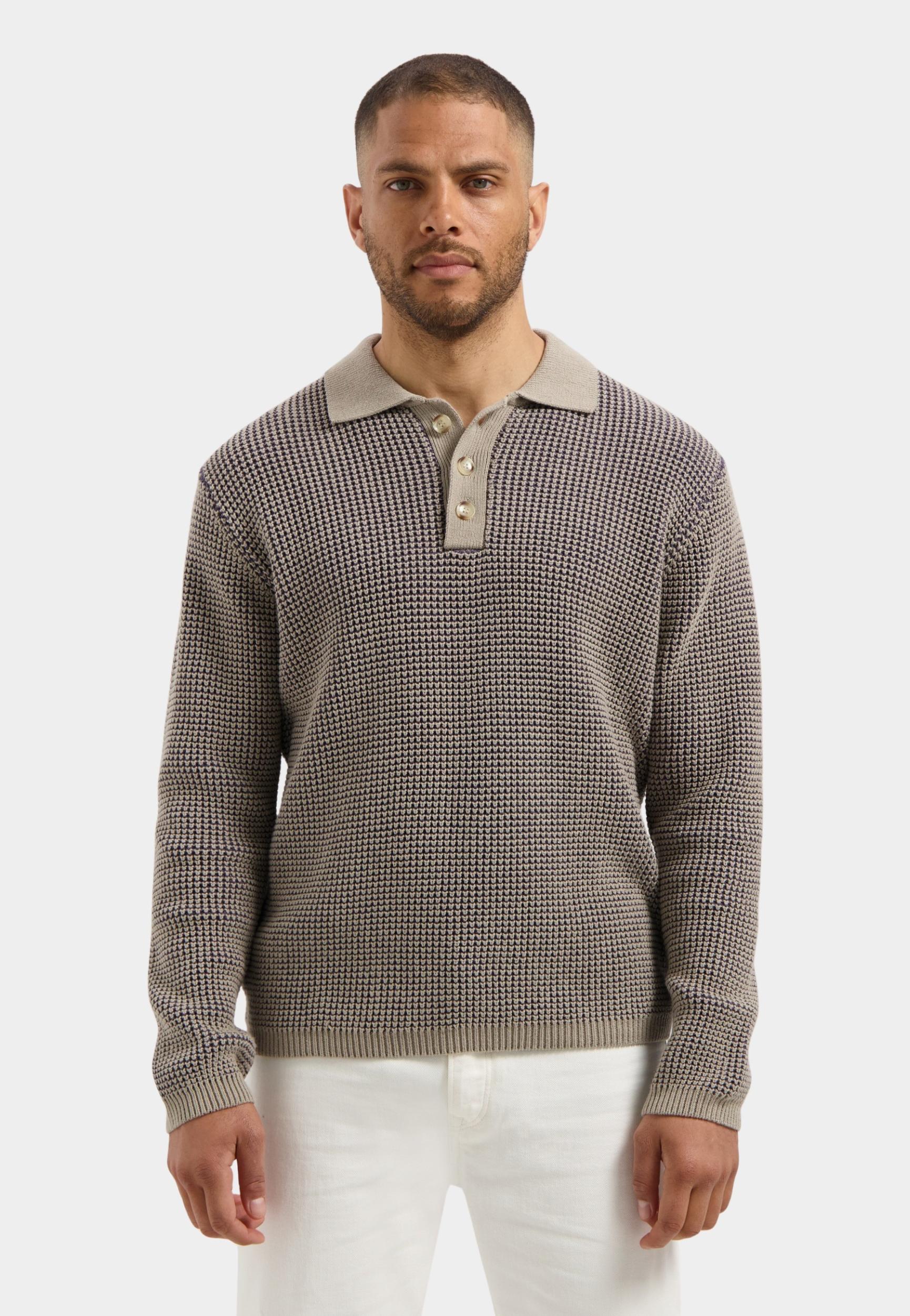 Dstrezzed Polo lange mouw Paars DS_Marin Polo 405912/460