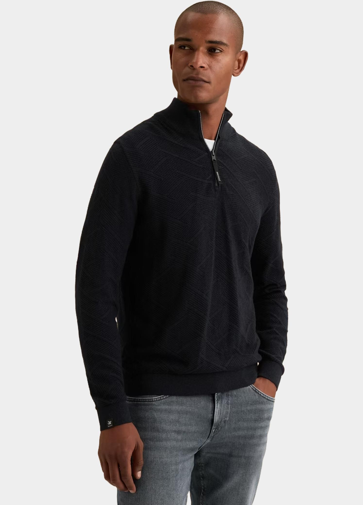 Vanguard Half Zip Blauw Half zip collar cotton moulin VKW2608302/5073