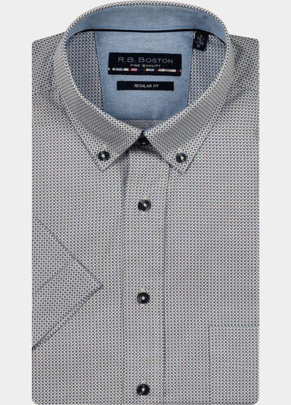 R.B. Boston Casual hemd korte mouw Blauw Marshall SS Button Down 516670/601