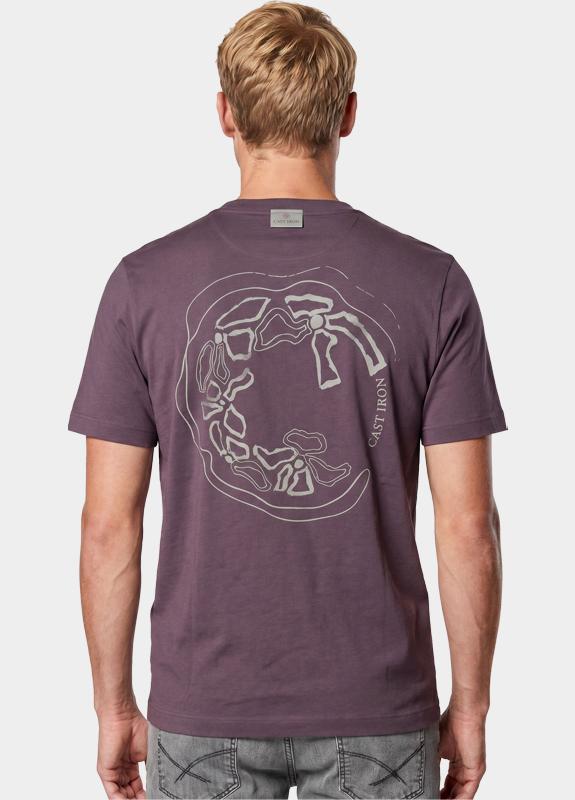 Cast Iron T-shirt heren Paars Short sleeve r-neck regular f CTSS2605587/4321