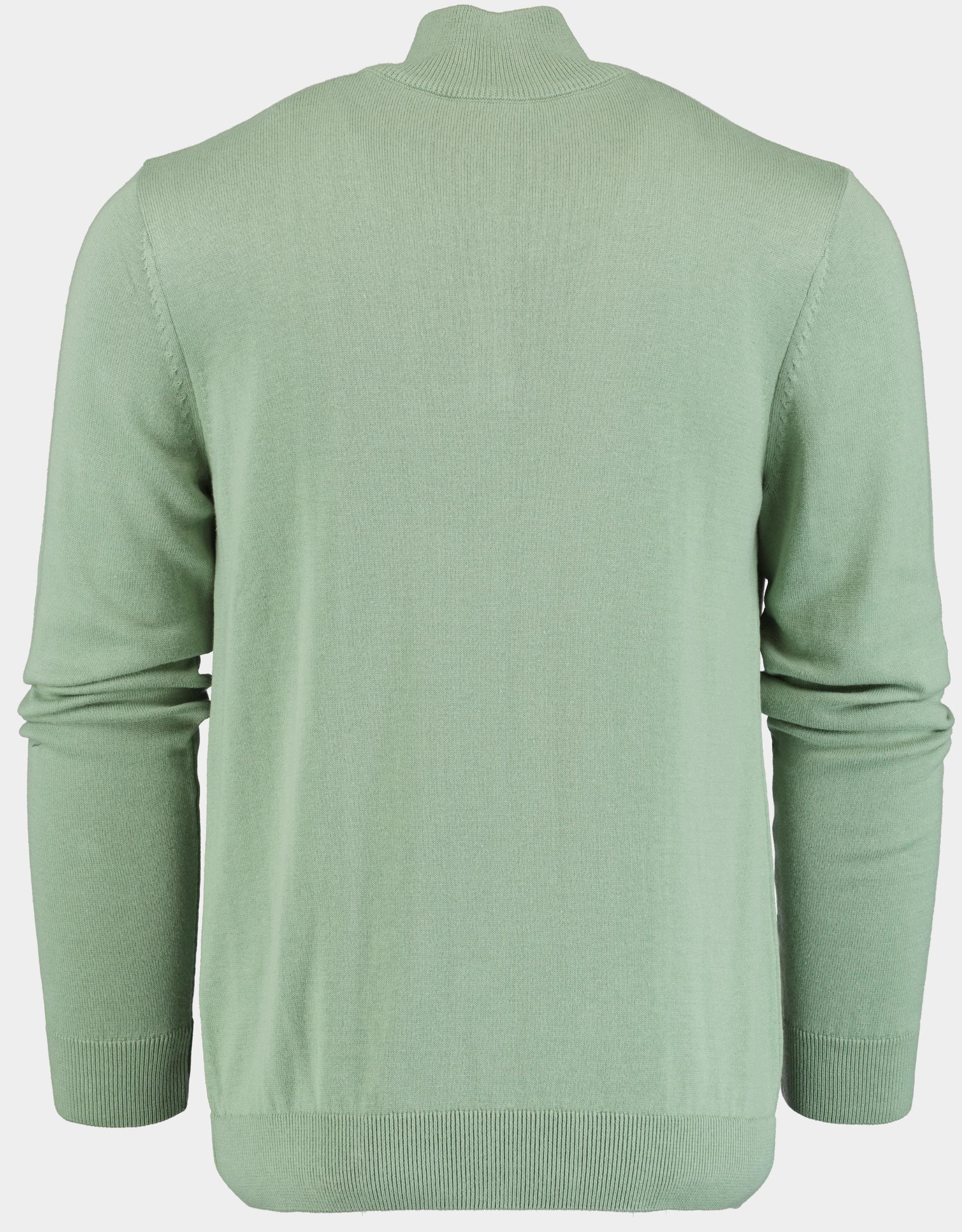 Bos Pullover Groen met halve rits in mintgroen 302/8121