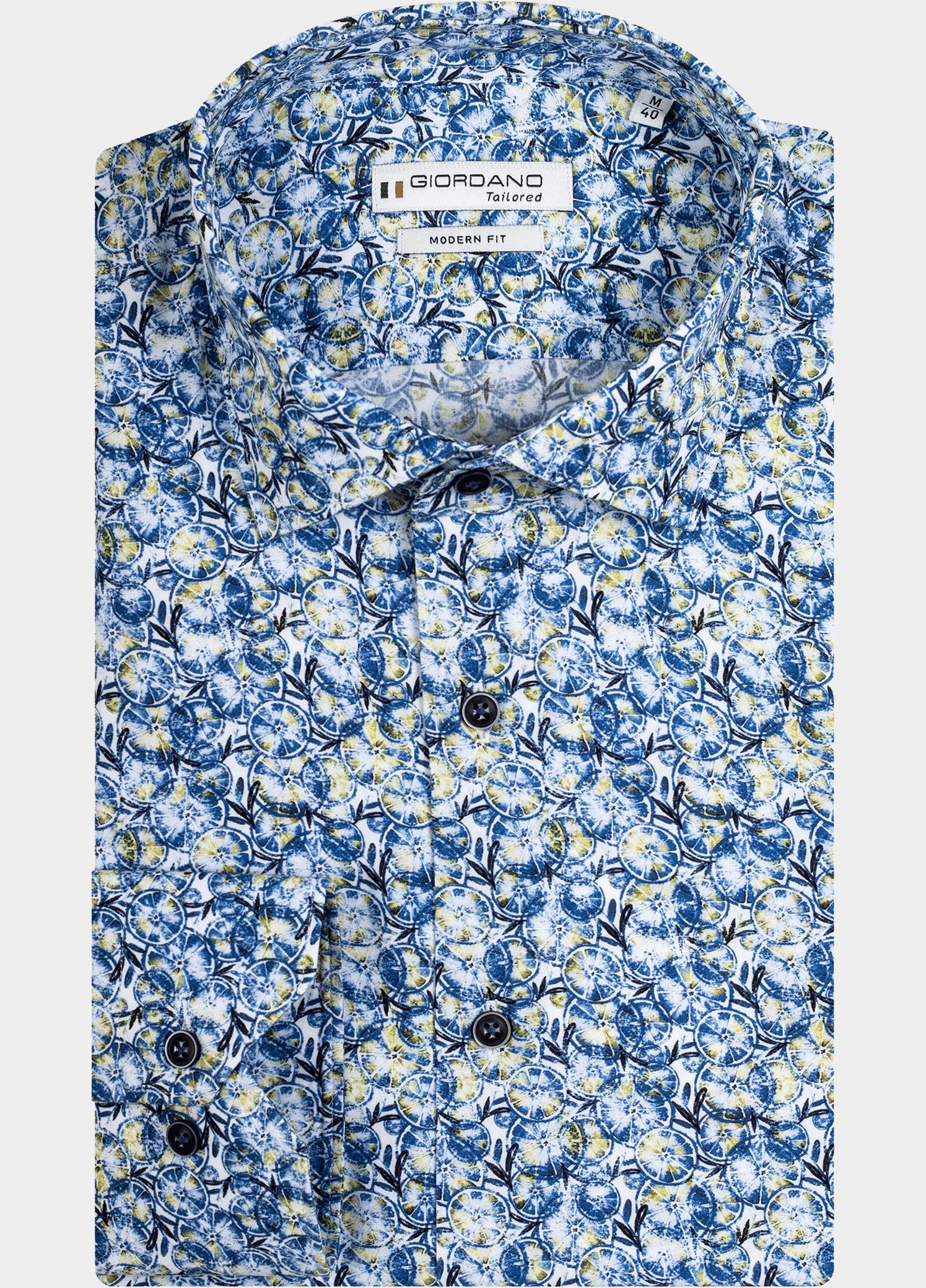 Giordano Overhemd heren Blauw Maggiore, LS Semi Cutaway Oli 417851/60