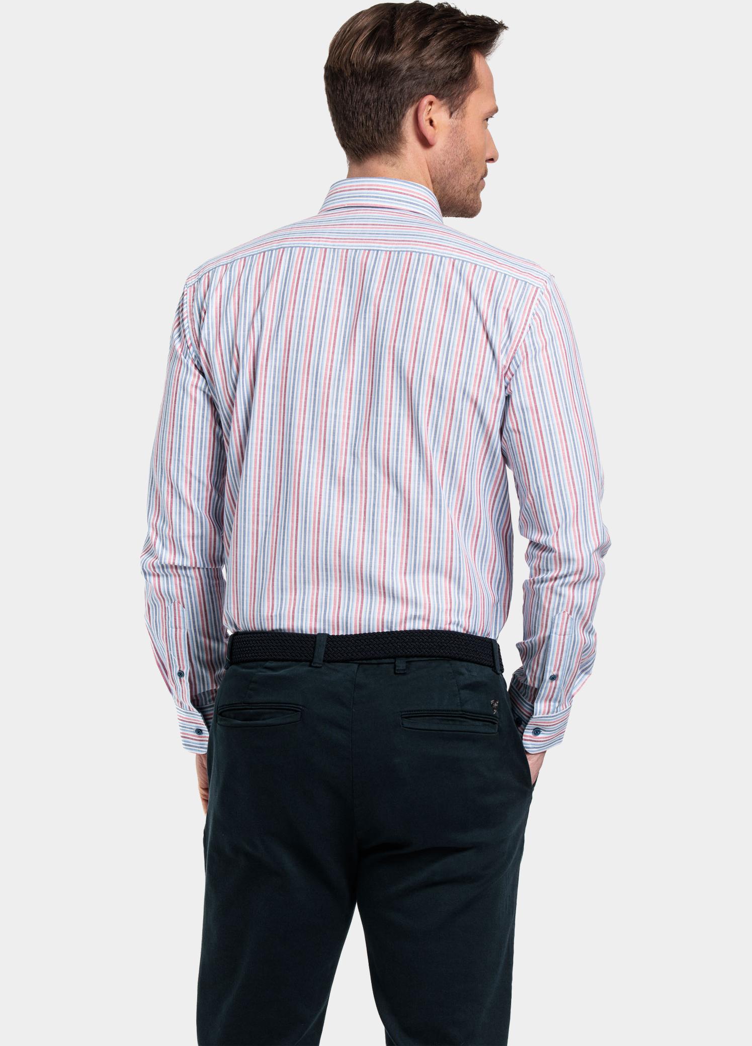Giordano Overhemd heren Rood Ivy, LS Button Down Multicolo 417105/30