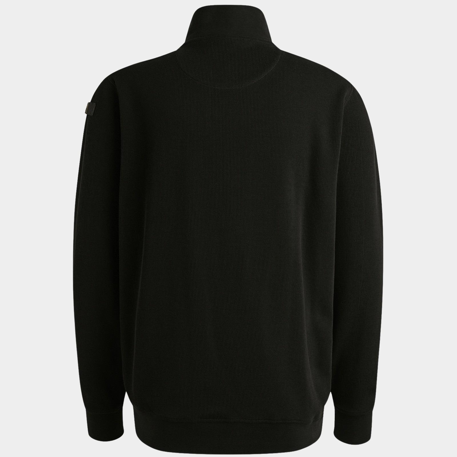 PME Legend Half Zip Zwart Half zip collar knit look jer PSW2509457/999