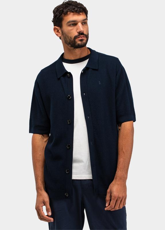 Butcher of Blue Casual hemd korte mouw Blauw Durrow M2616005/890