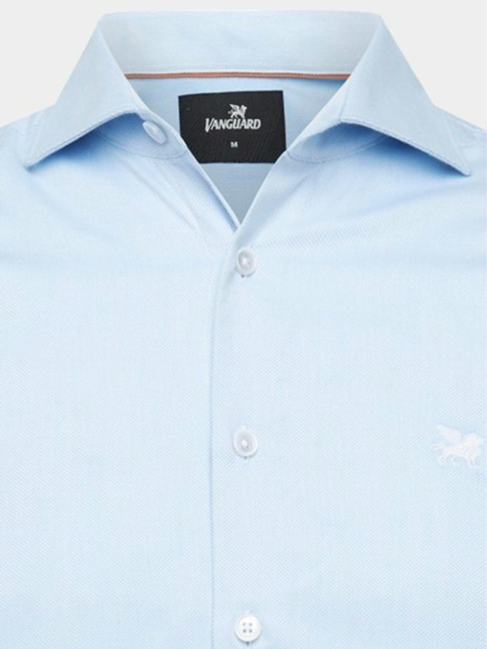 Vanguard Casual hemd lange mouw Blauw Long Sleeve Shirt Power stret VSI2302204/5401