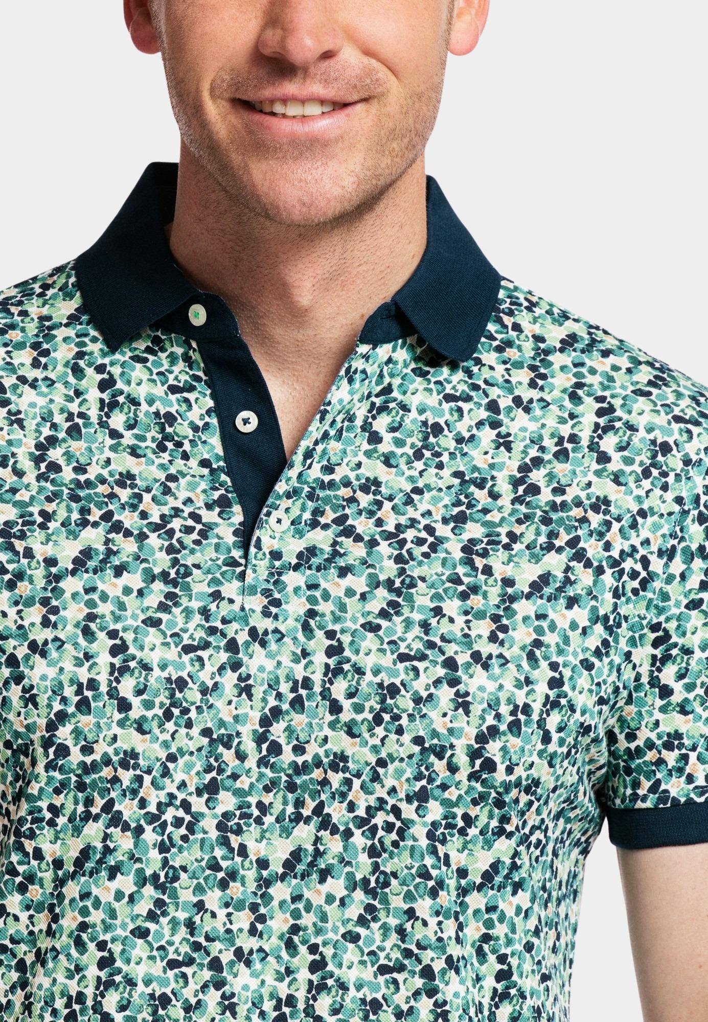 Baileys Polo korte mouw Groen Poloshirt Pique all over prin 415226/72