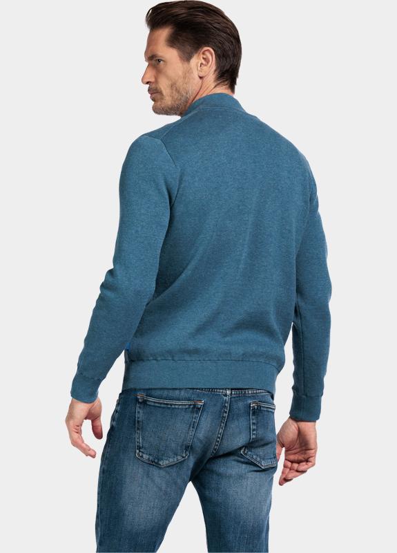Baileys Half Zip Blauw Pullover 1/2 Zip  14gg knit 528498/665