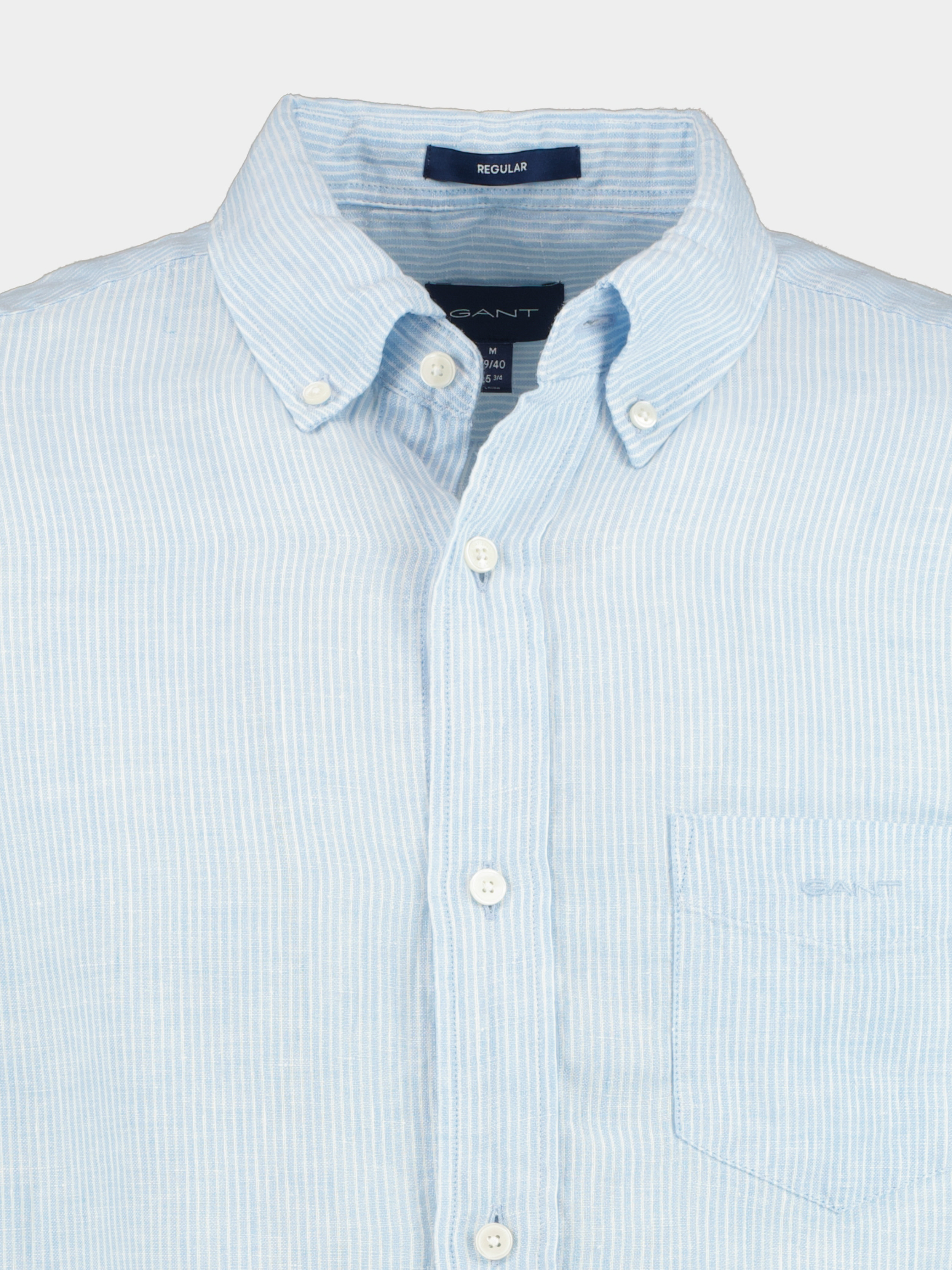 Gant Casual hemd lange mouw Blauw Reg Linen Stripe Shirt 3230081/468