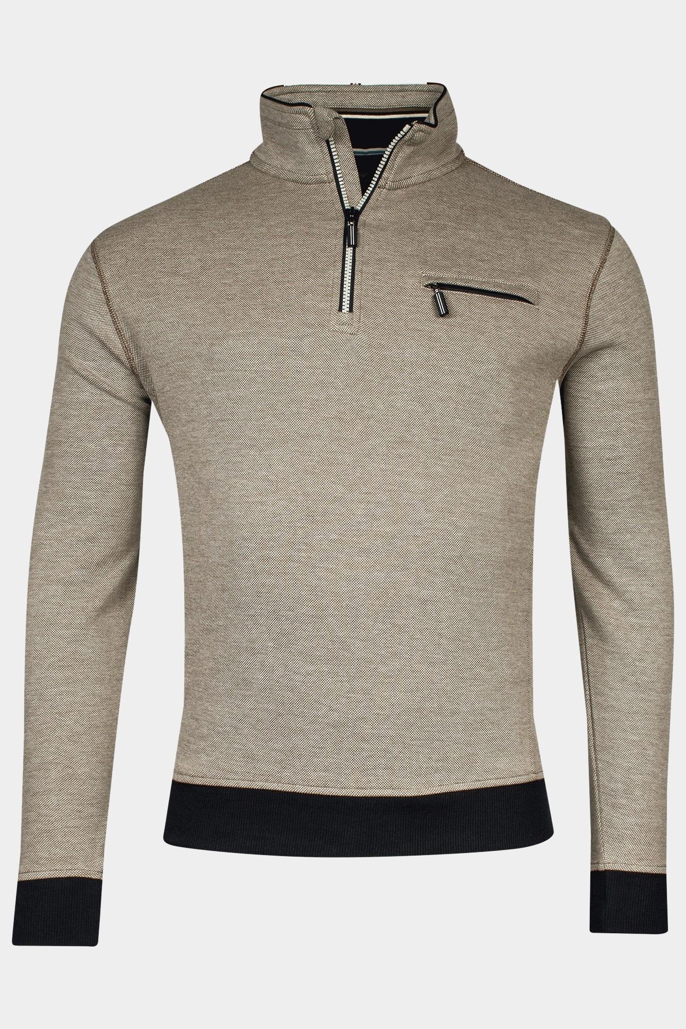Baileys Half Zip Groen Sweatshirt 1/2 zip  2-tone Ox 413130/75