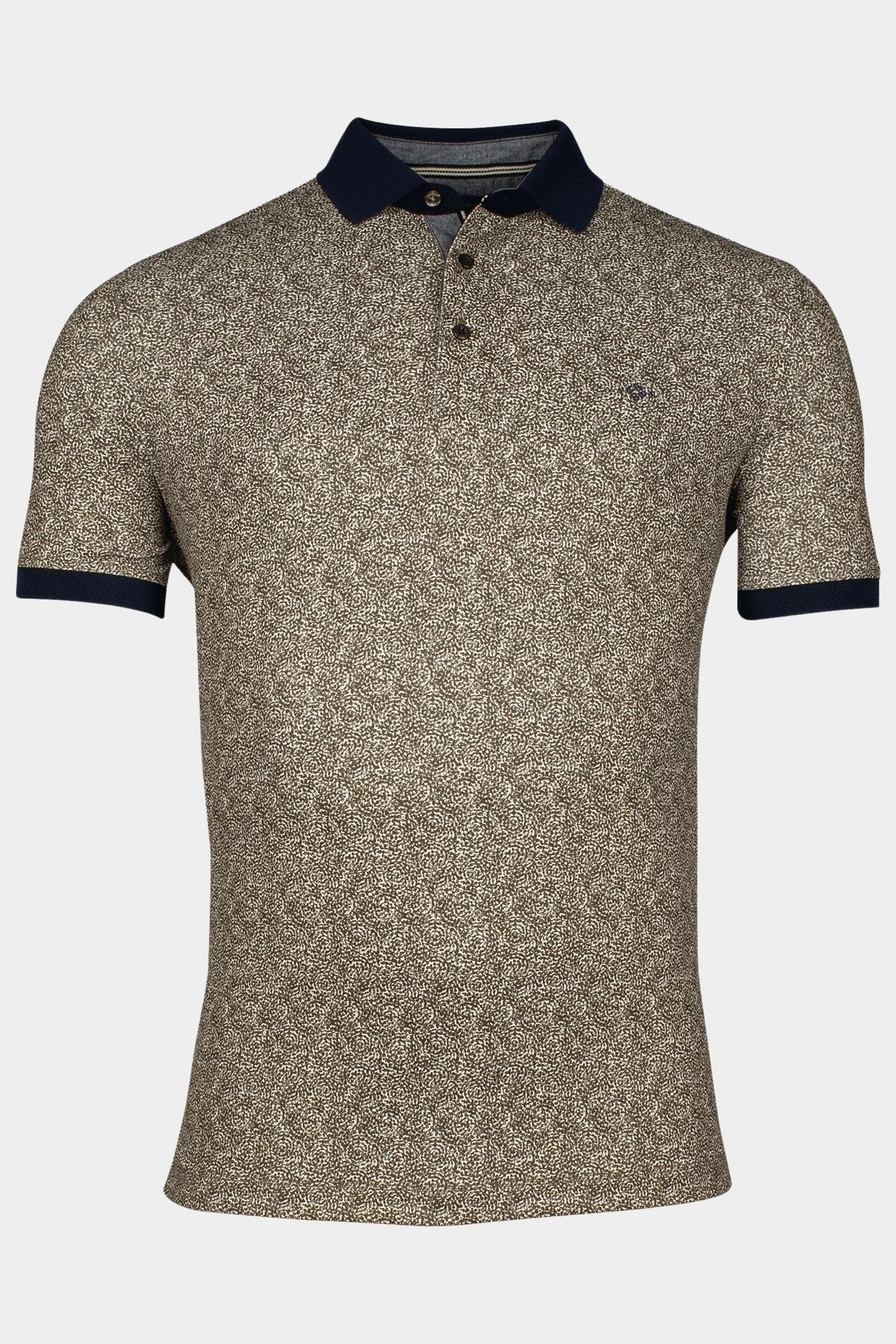 Baileys Polo korte mouw Bruin Poloshirt all over print "Bat 515218/88