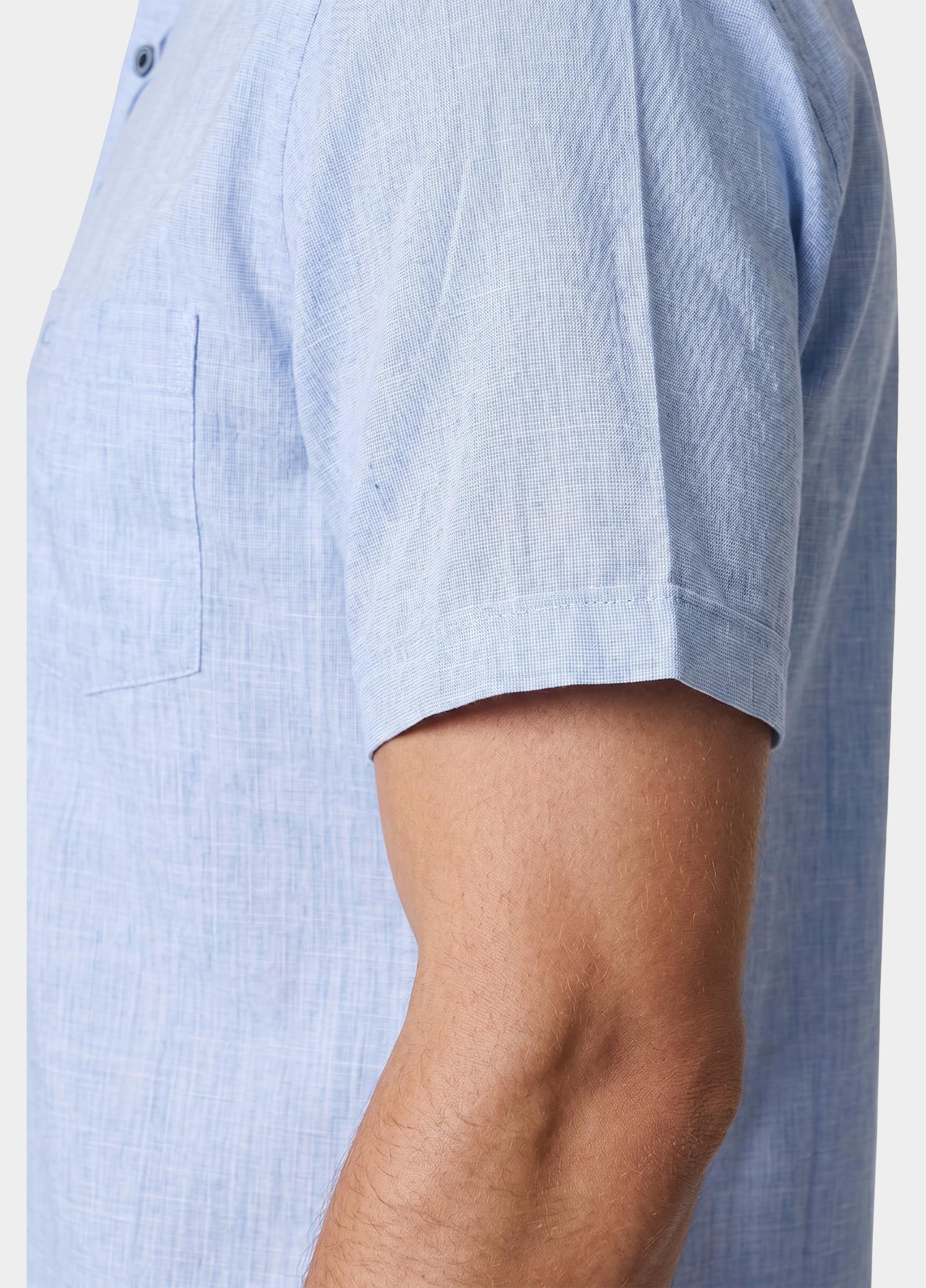 Casamoda overhemd korte mouw heren Blauw B.D. Casual Short 1/ Arm 954457100/100