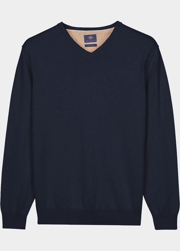 Baileys Pullover heren Blauw V-Neck Pullover with low powe 618100/69