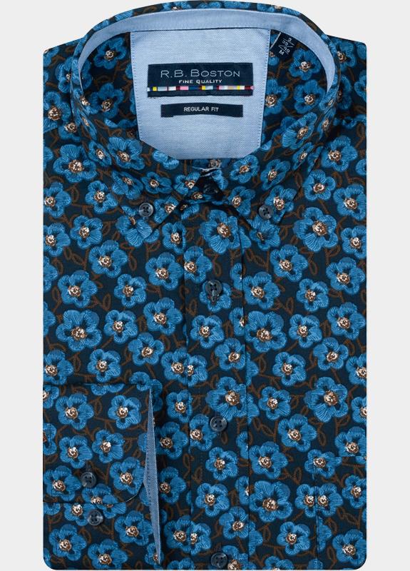 R.B. Boston Casual hemd lange mouw Blauw Franklin LS Button Down 527670/634