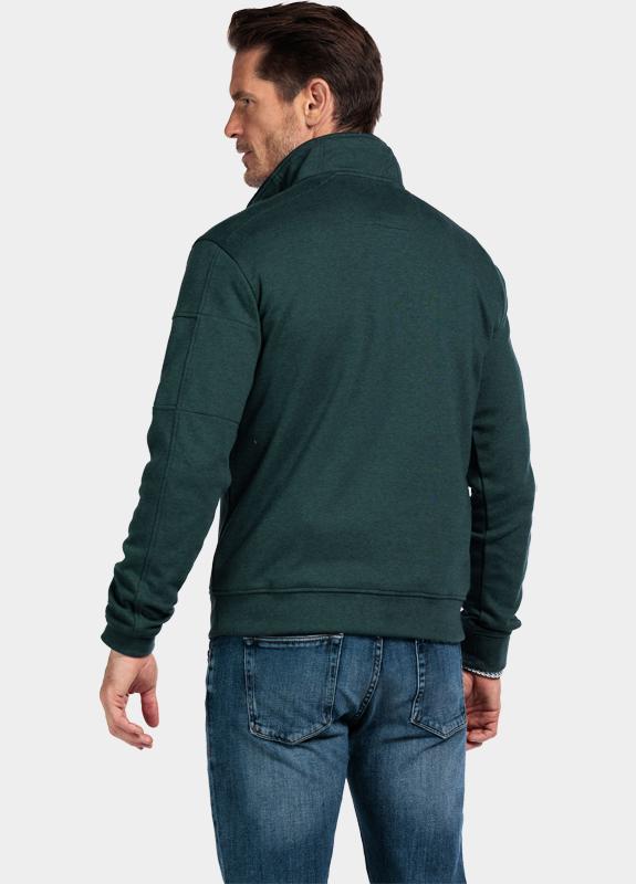 Baileys sweat halfzip Groen Sweatshirt 1/2 Zip  yarn dyed 523135/73
