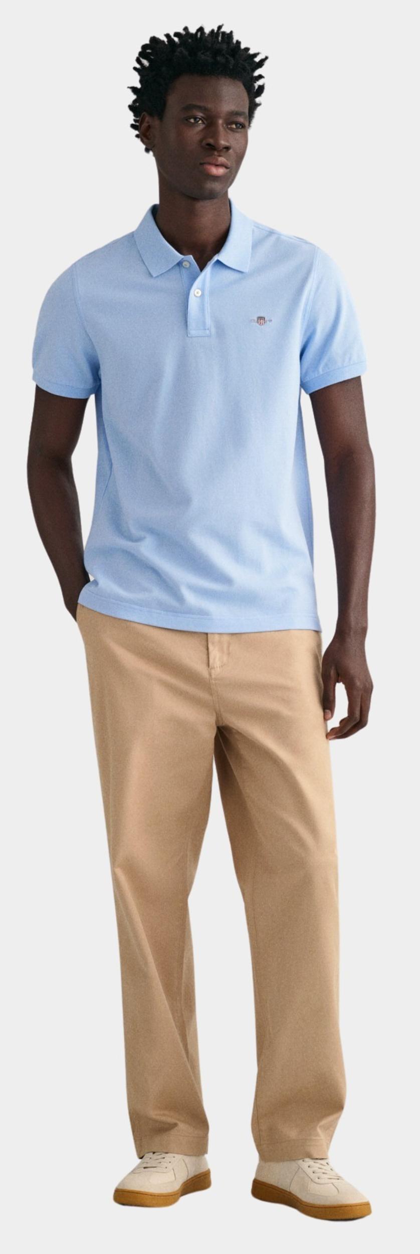 Gant Polo korte mouw Blauw Shield SS Pique Polo 2210/468