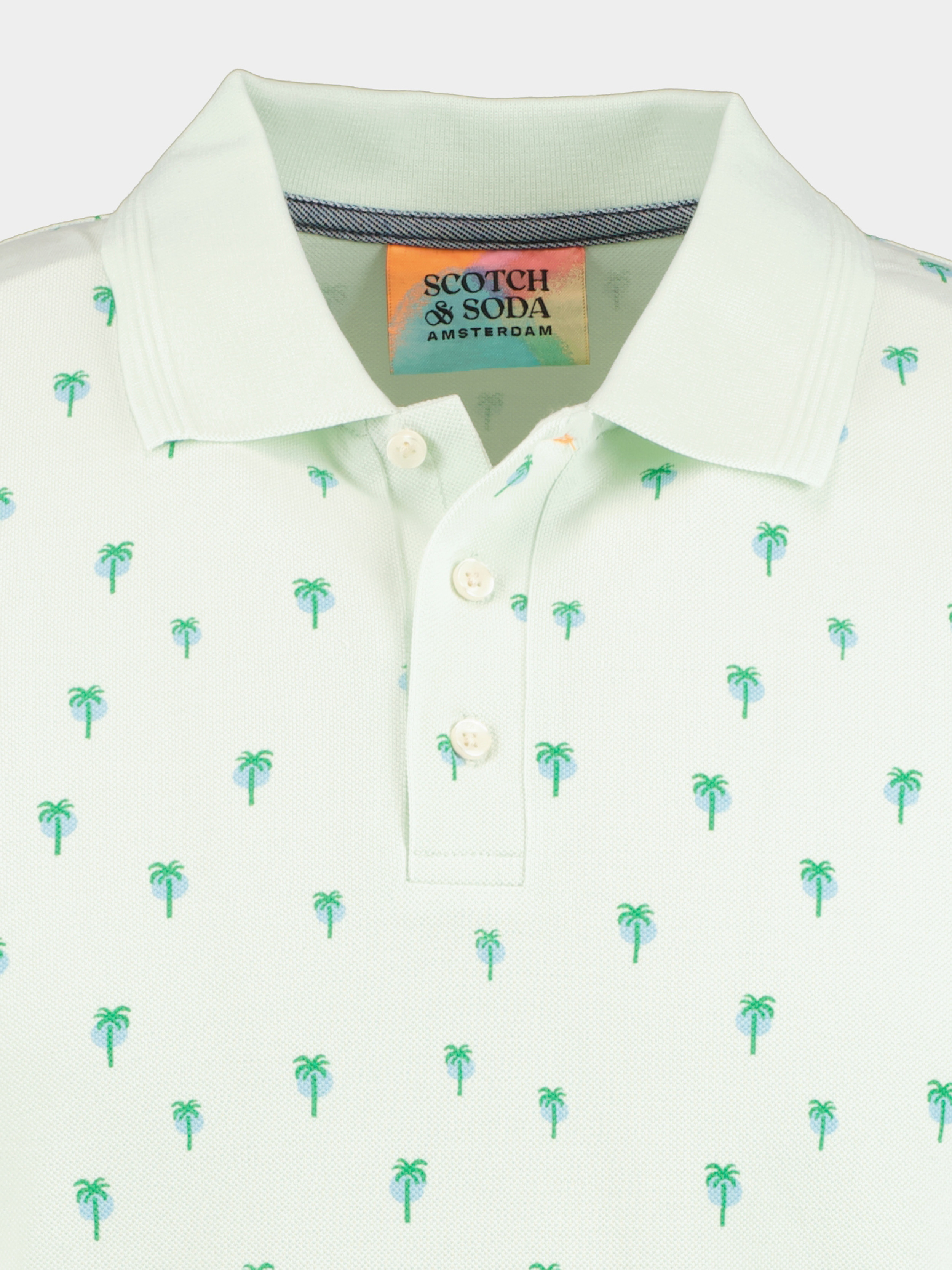 Scotch & Soda Polo korte mouw Groen Mini palm print polo 171718/0108