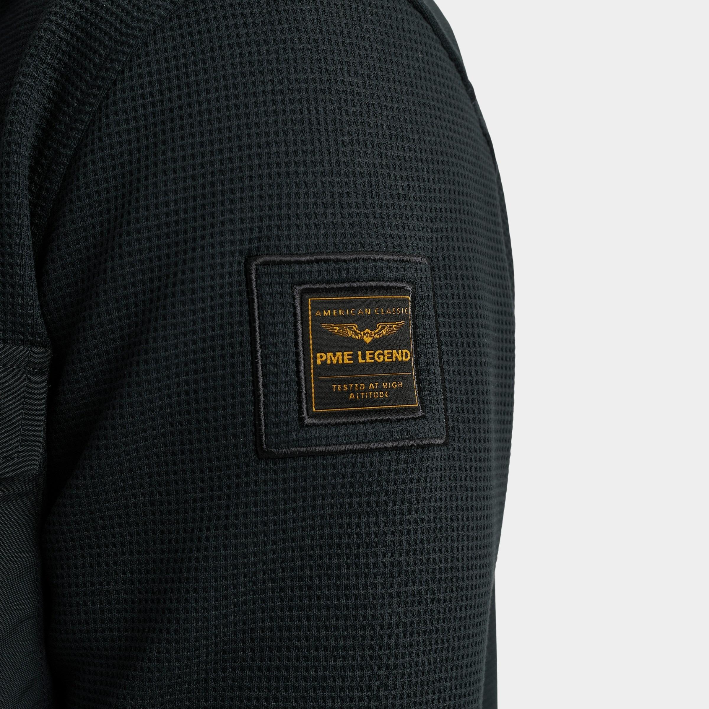 PME Legend Casual hemd lange mouw Blauw LONG SLEEVE SHIRT Waffle Jers PSI2511246/5282