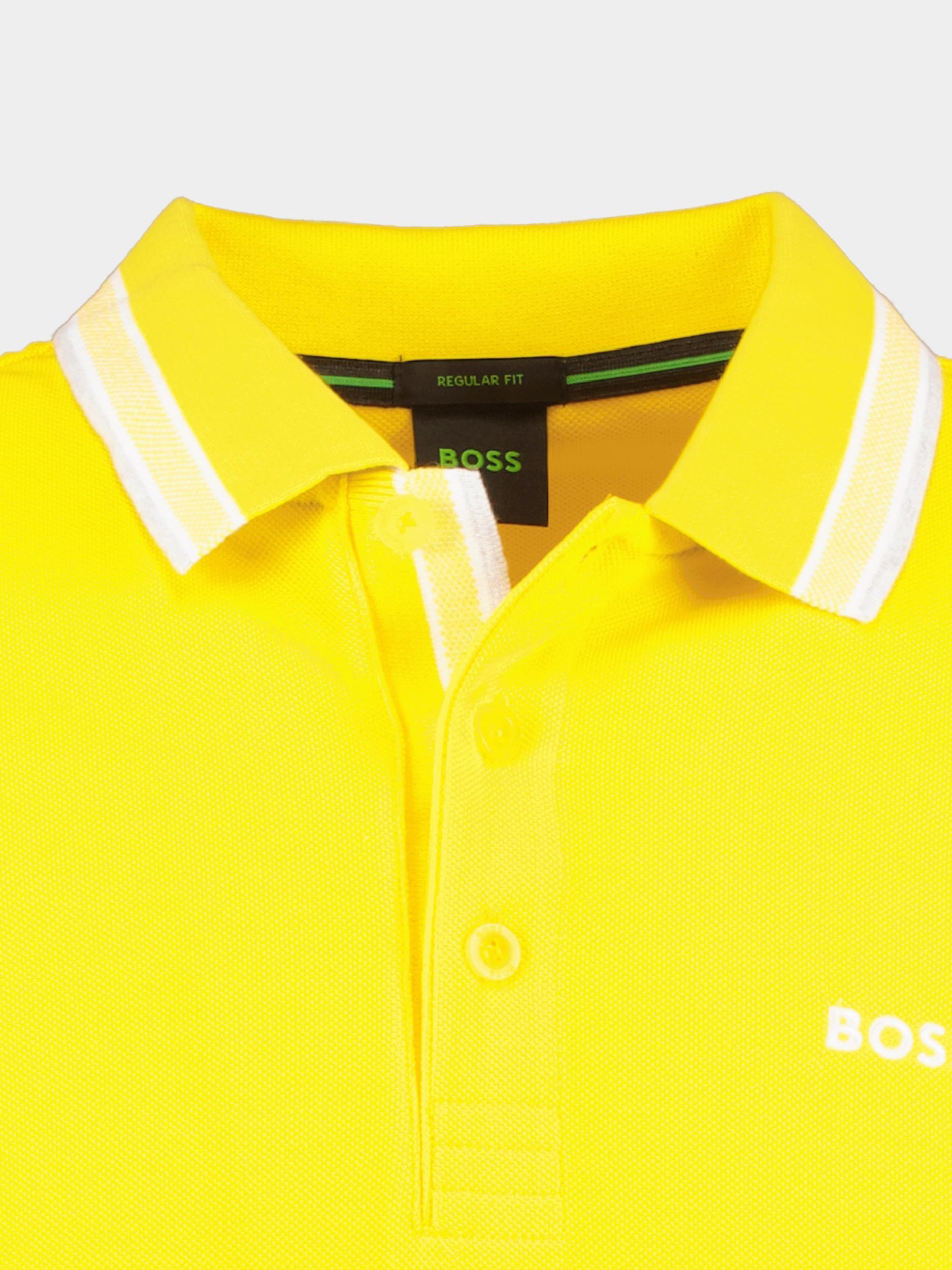 BOSS Green Polo korte mouw Geel Paddy 10241663 01 50468983/740