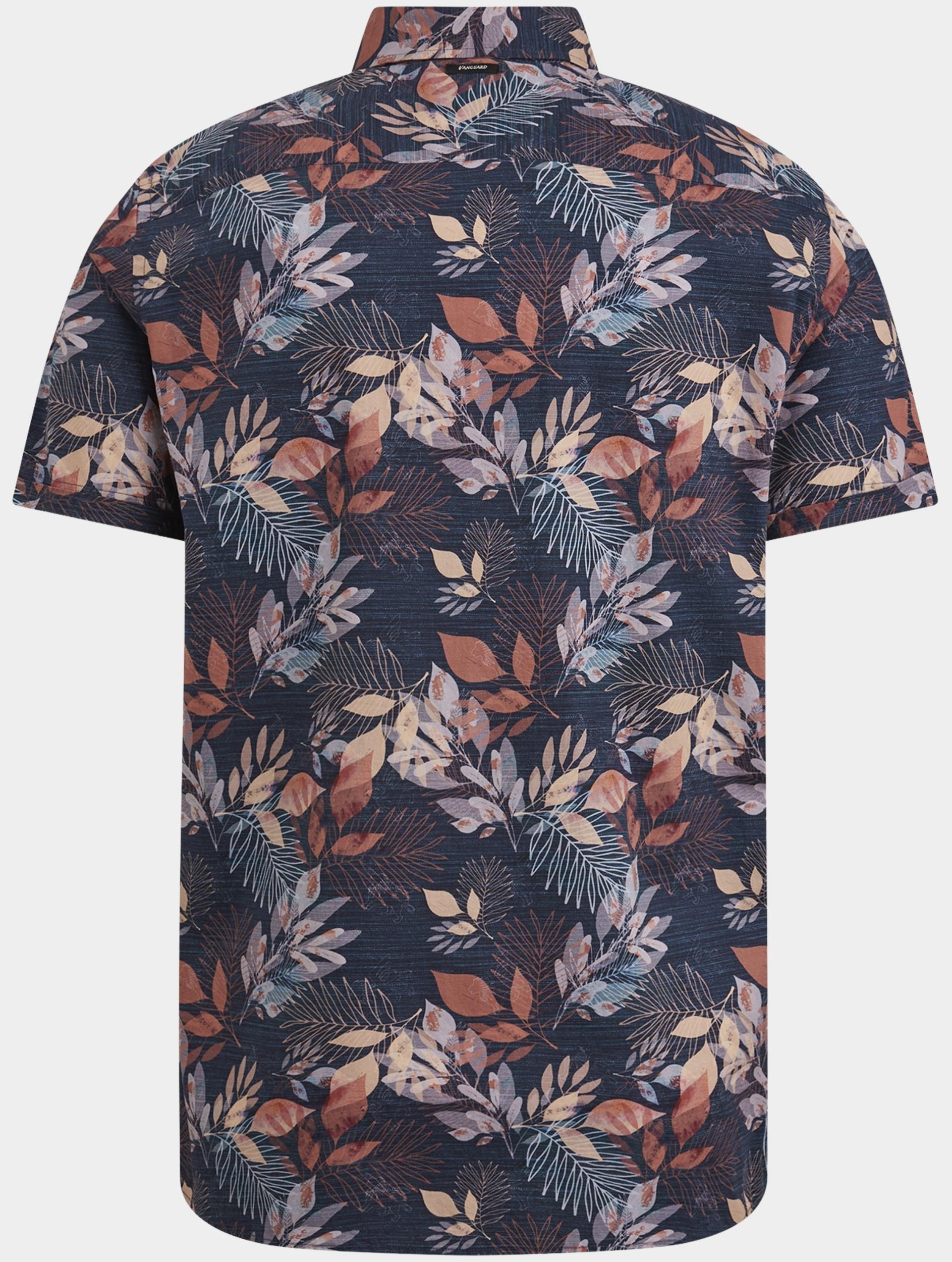 Vanguard Casual hemd korte mouw Blauw Short Sleeve Shirt Print on f VSIS2304238/5361