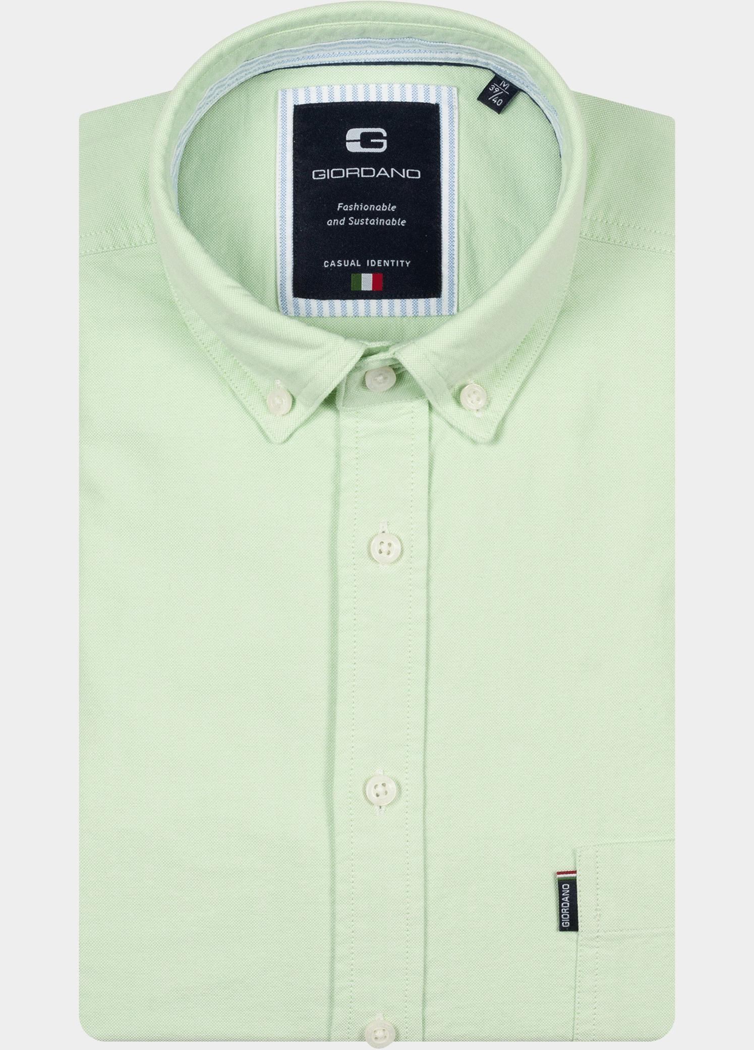 Giordano overhemd korte mouw heren Groen Marlon Short Sleeve Button Do 616052/71