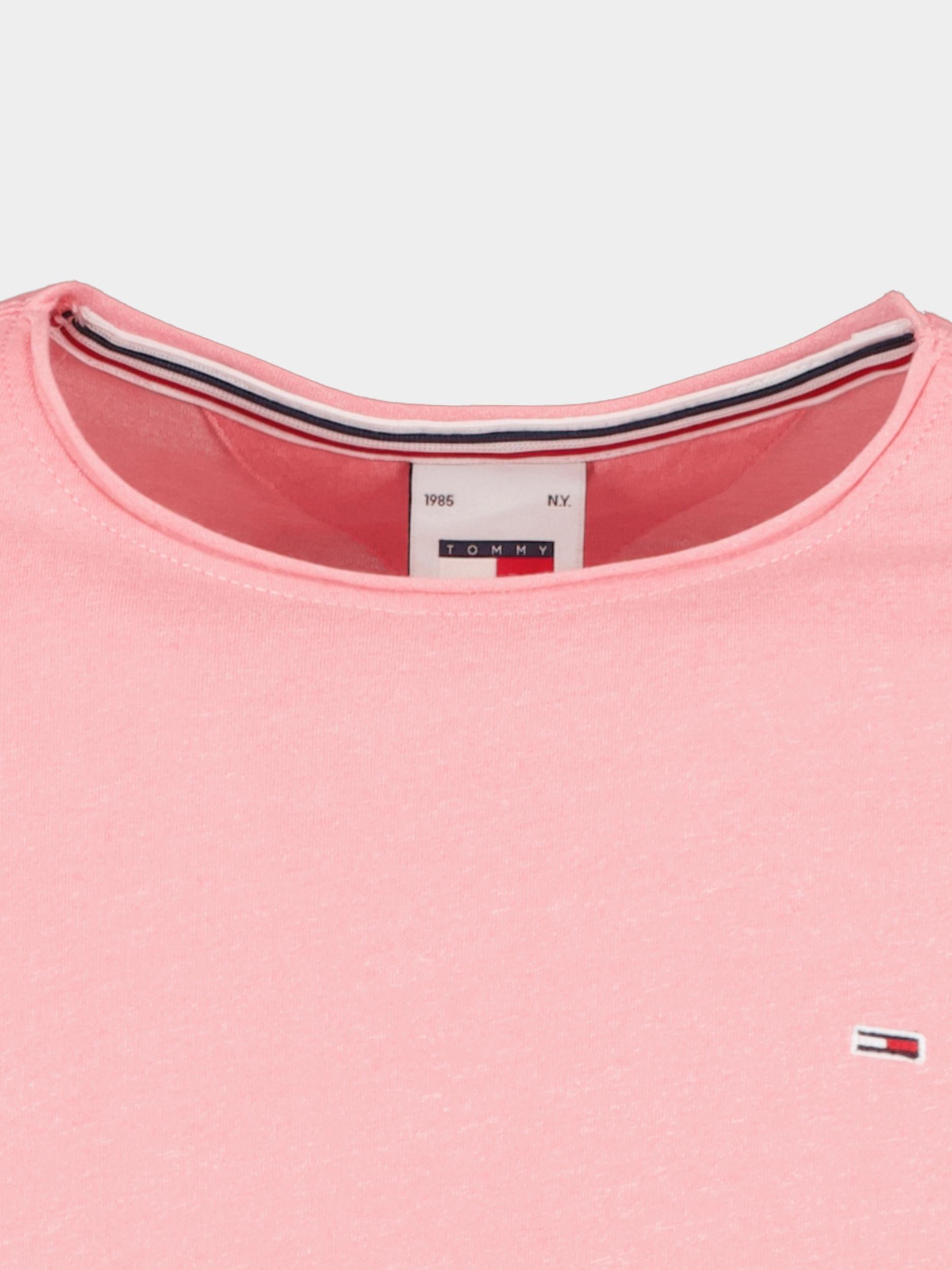 Tommy Jeans T-shirt korte mouw Roze Xslim Jaspe C Neck DM0DM09586/TIC