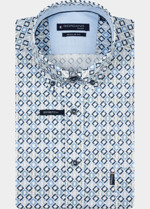 Giordano overhemd korte mouw heren Groen League Short Sleeve Button Do 616024/70