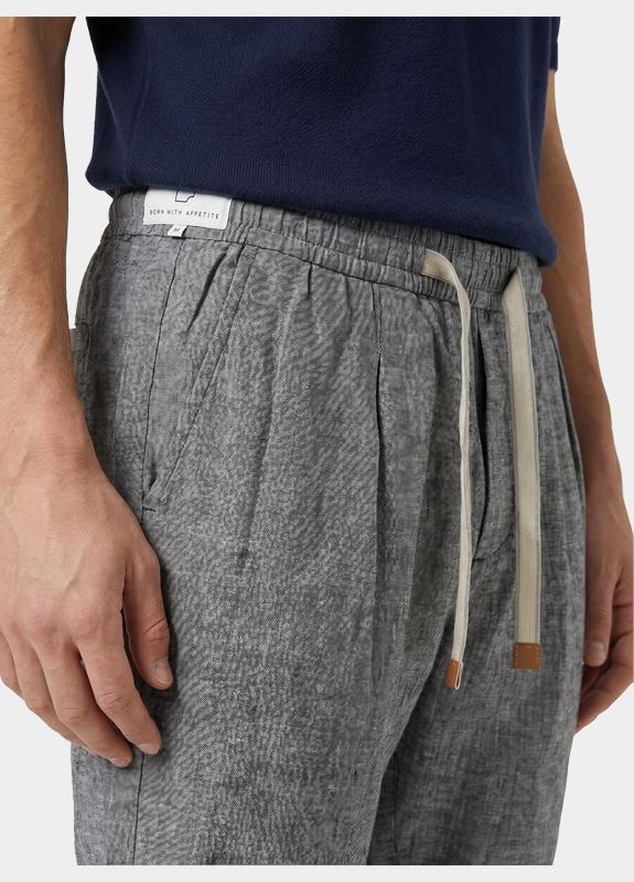 Born With Appetite Korte Broek heren Blauw Linn Linen Short BWA26109LI04/4001