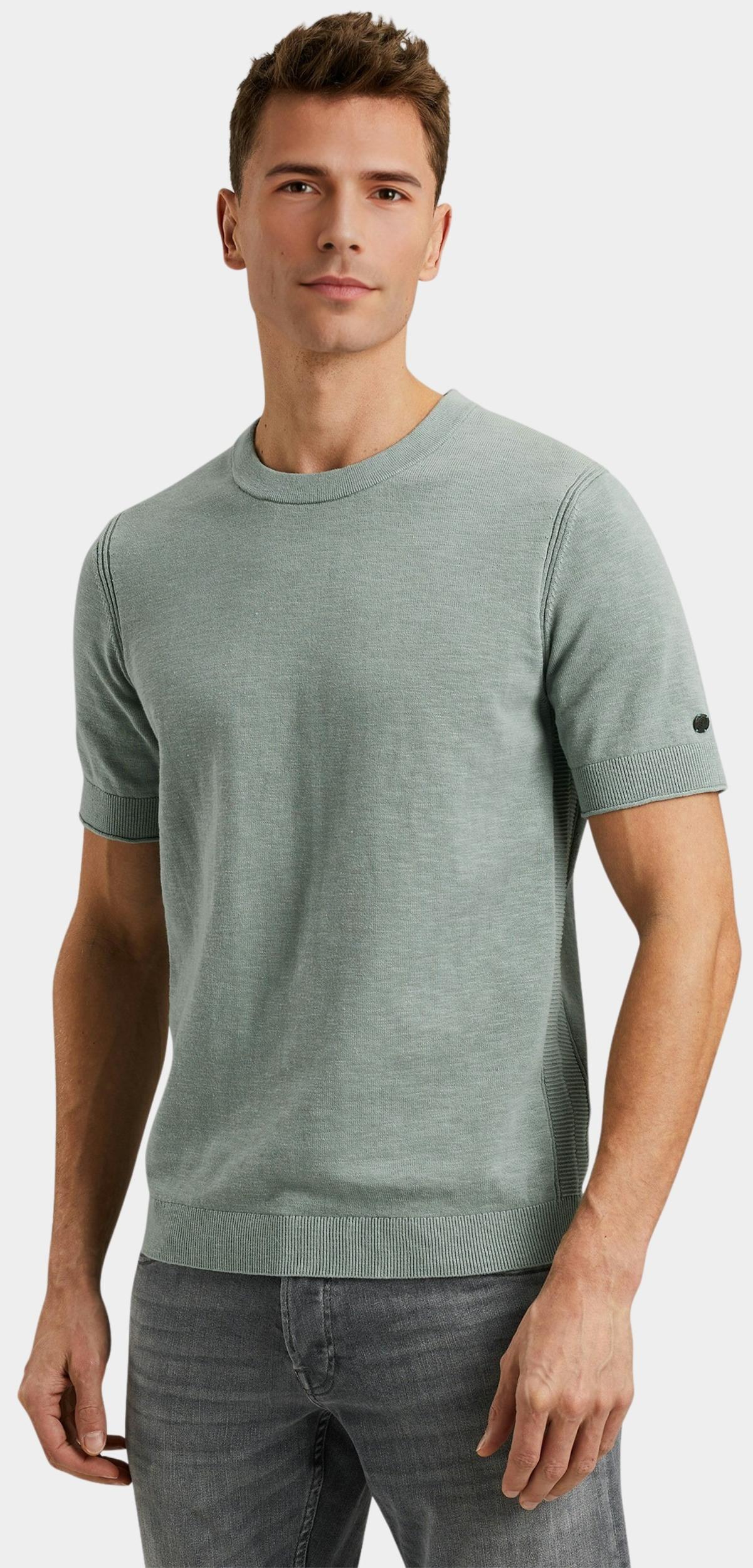 Cast Iron T-shirt korte mouw Groen Crewneck cotton blend slub CTSS2504596/5225