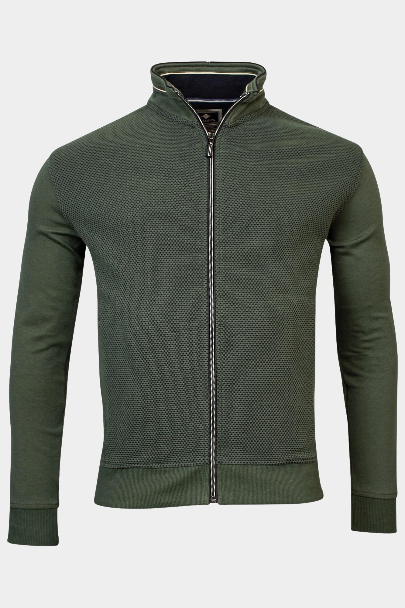 Baileys Vest Groen Sweat Cardigan Zip  Front 322276/79