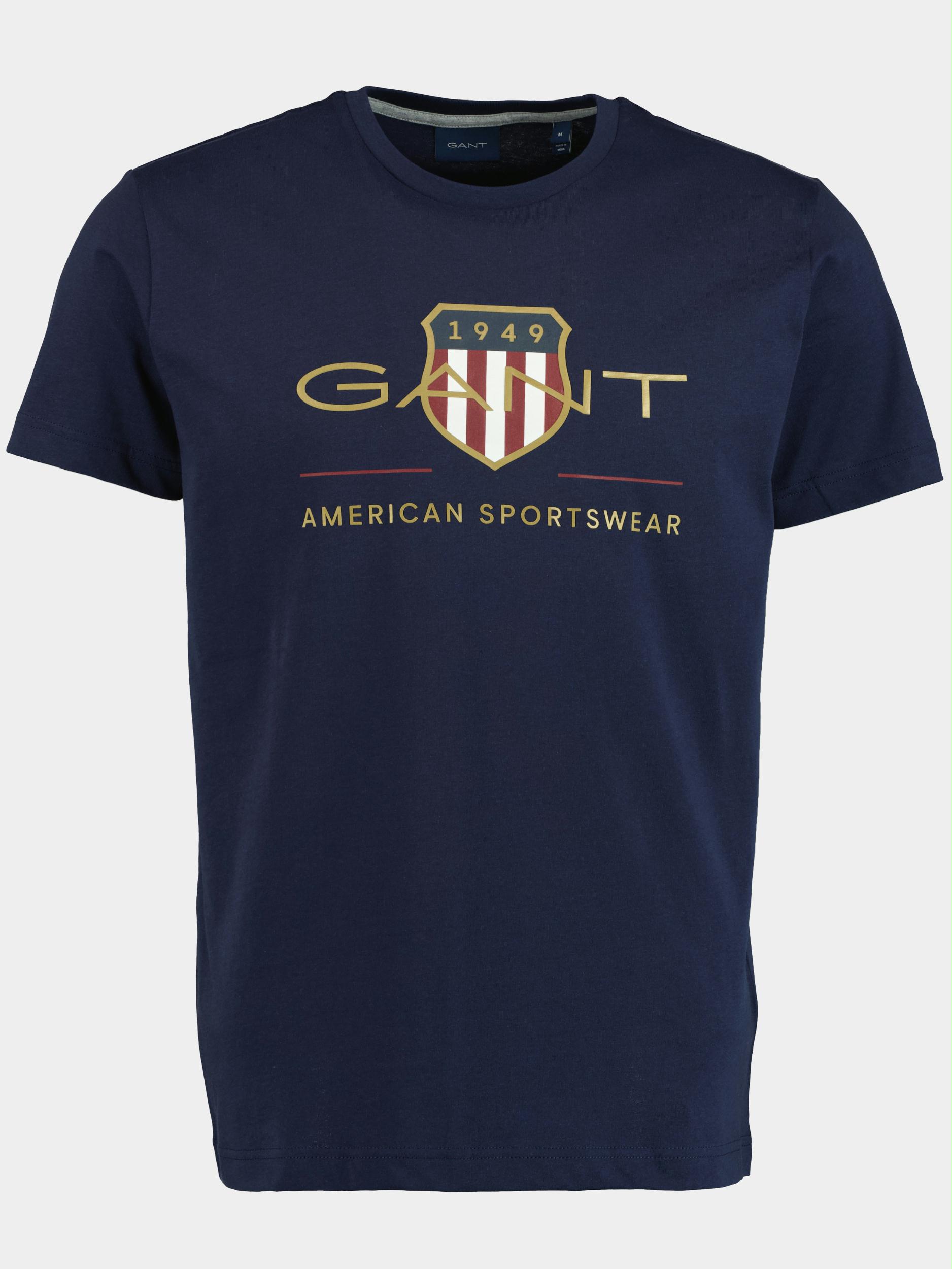 Gant T-shirt korte mouw Blauw D2. Archive Shield SS T-shirt 2003099/433