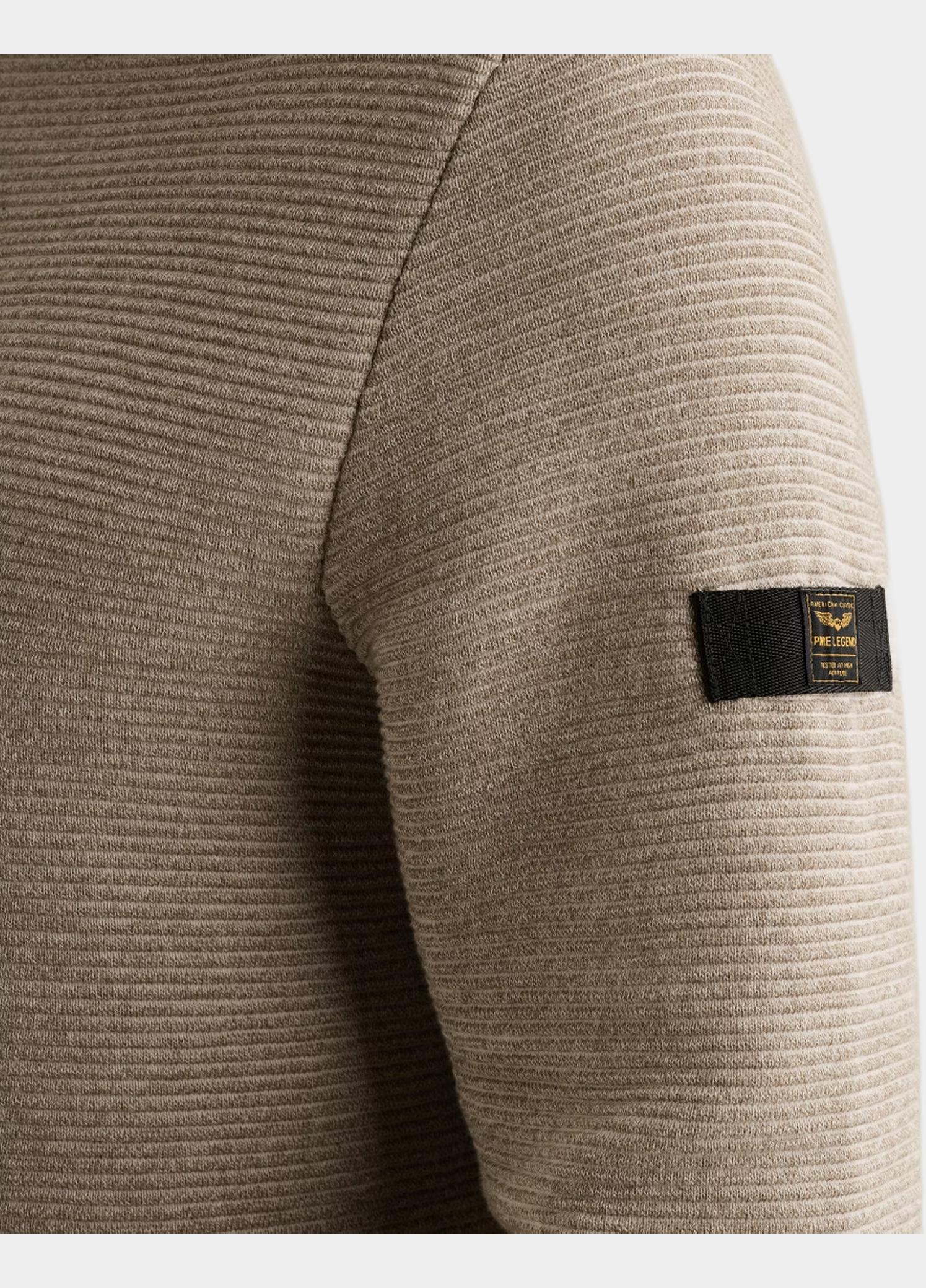 PME Legend Pullover heren Beige R-neck cotton ottoman PKW2609332/7013