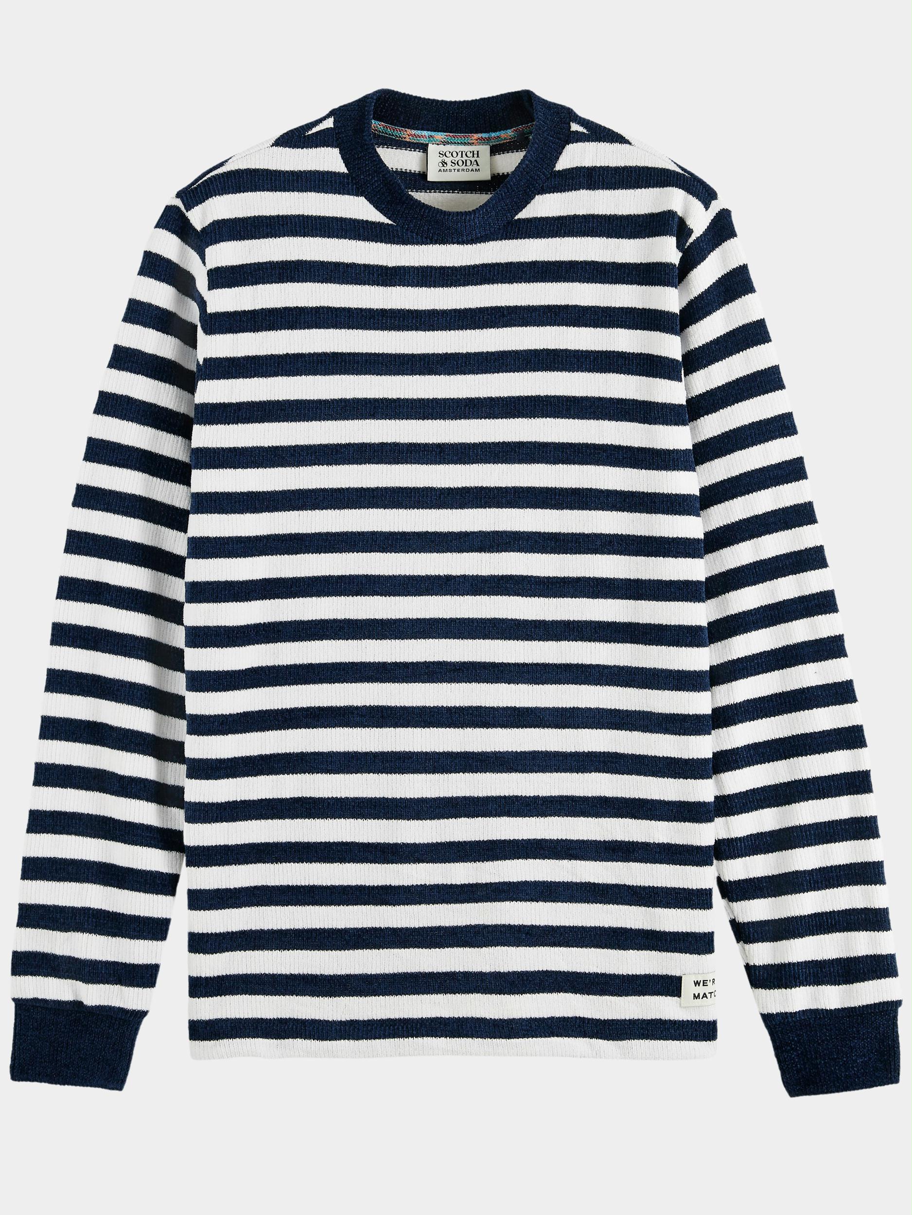 Scotch & Soda Sweater Multi Textured stripe sweatshirt 169911/0218